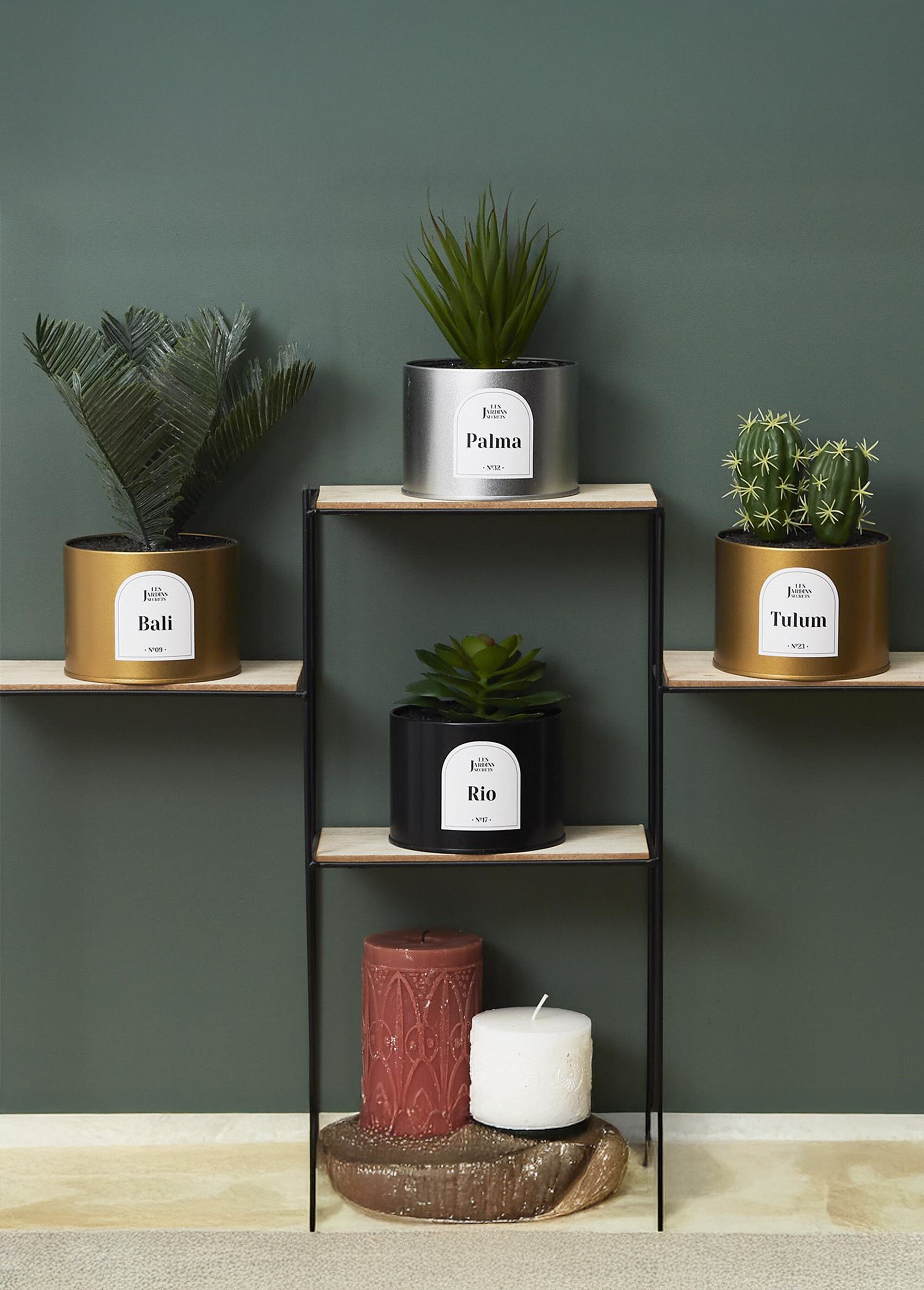 Plante artificielle Oasis + pot métal Doré CMP-HD8103 SI1