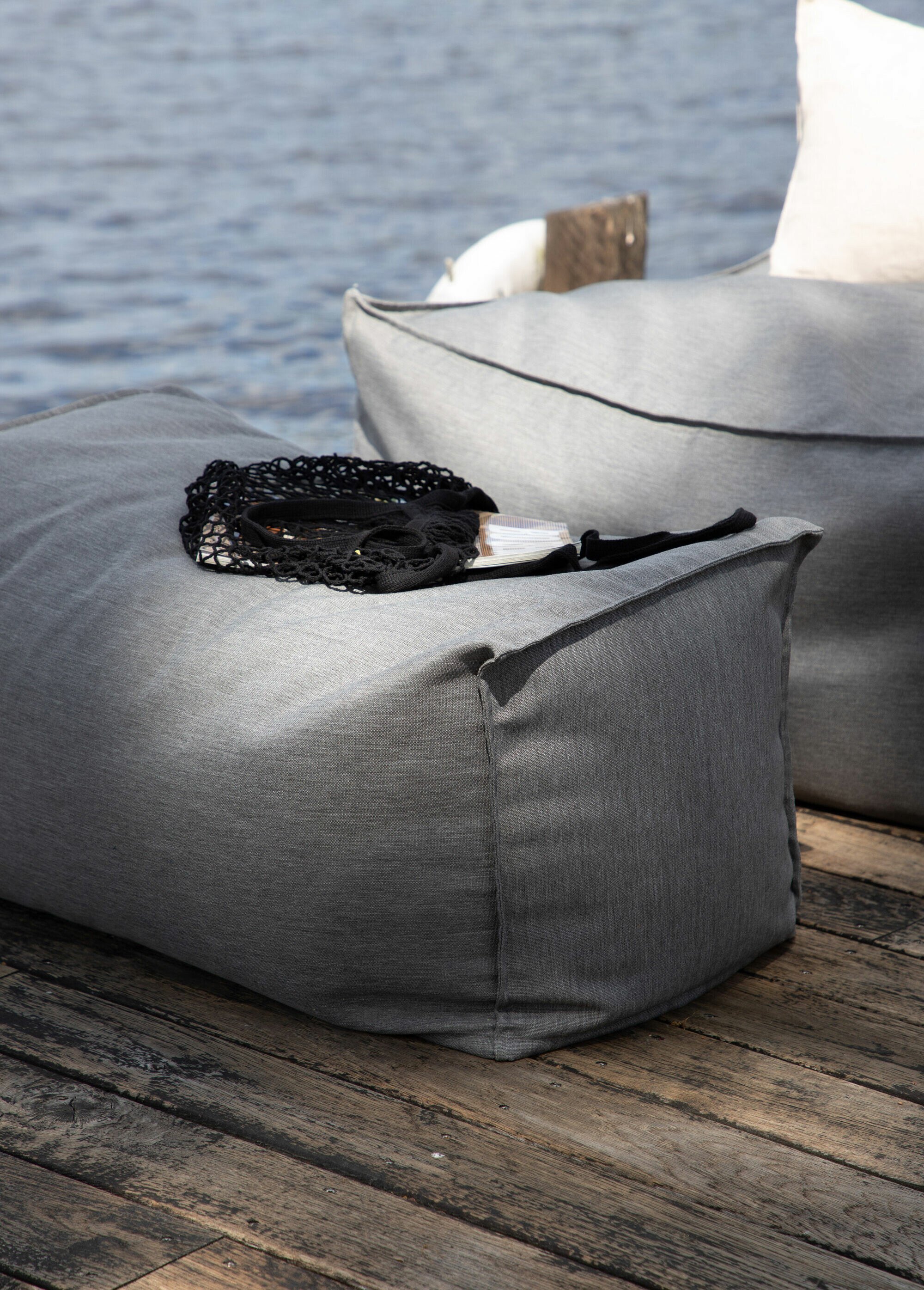 Pouf moelleux XXL en tissu GRIS VEN-6172-002 SI1