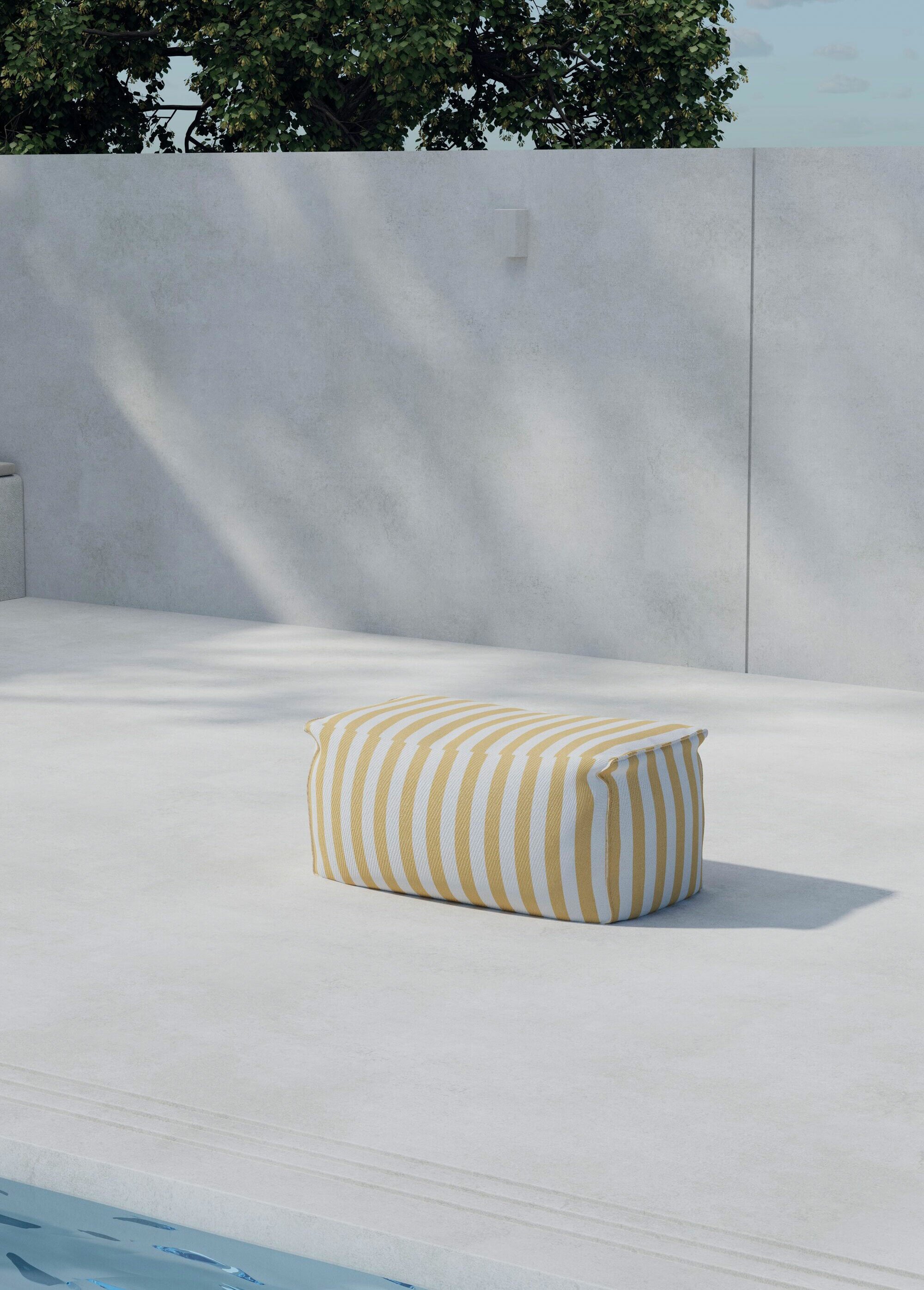 Pouf moelleux XXL en tissu JAUNE VEN-6172-002 SI1