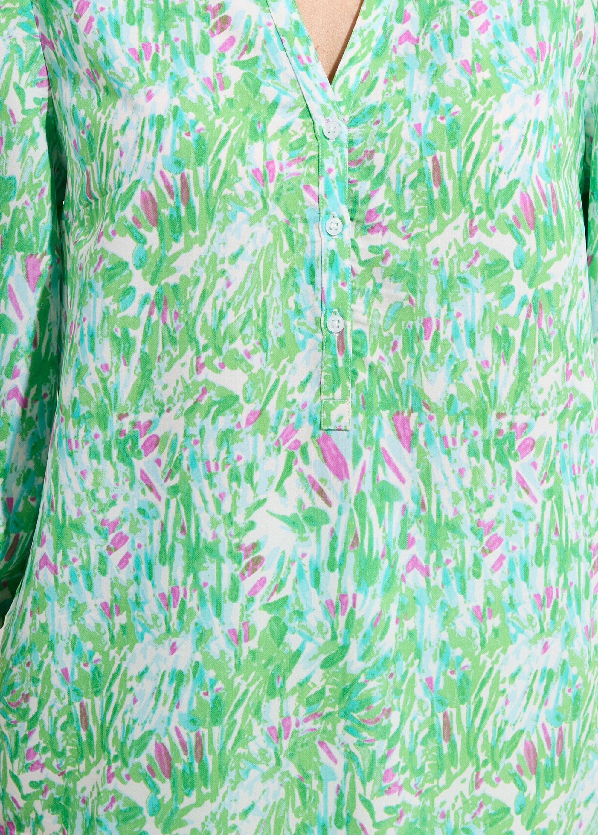 Tunique ample longue imprimée manches 3/4