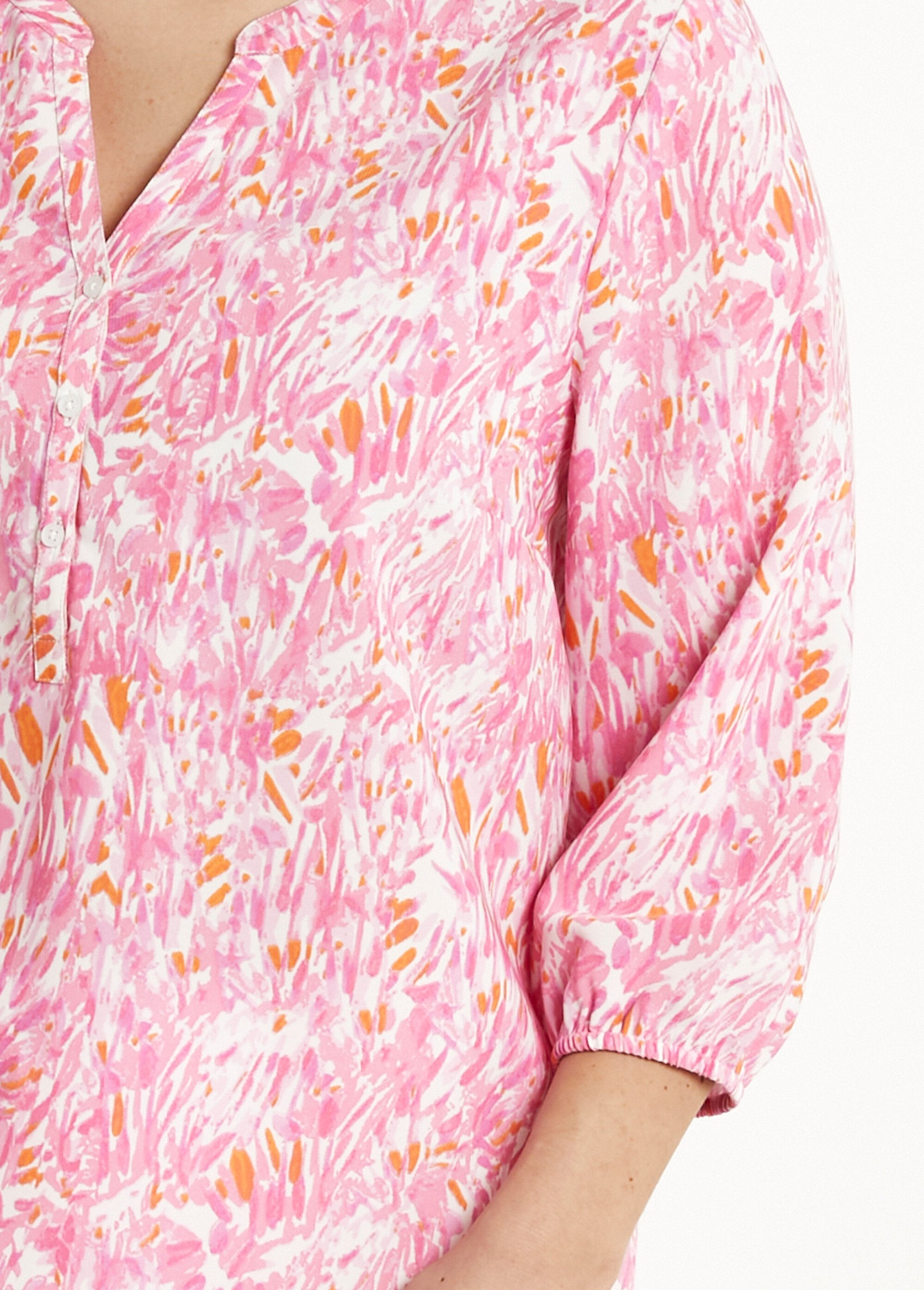 Tunique ample longue imprimée manches 3/4 Femme Rose CROISETTE DE1