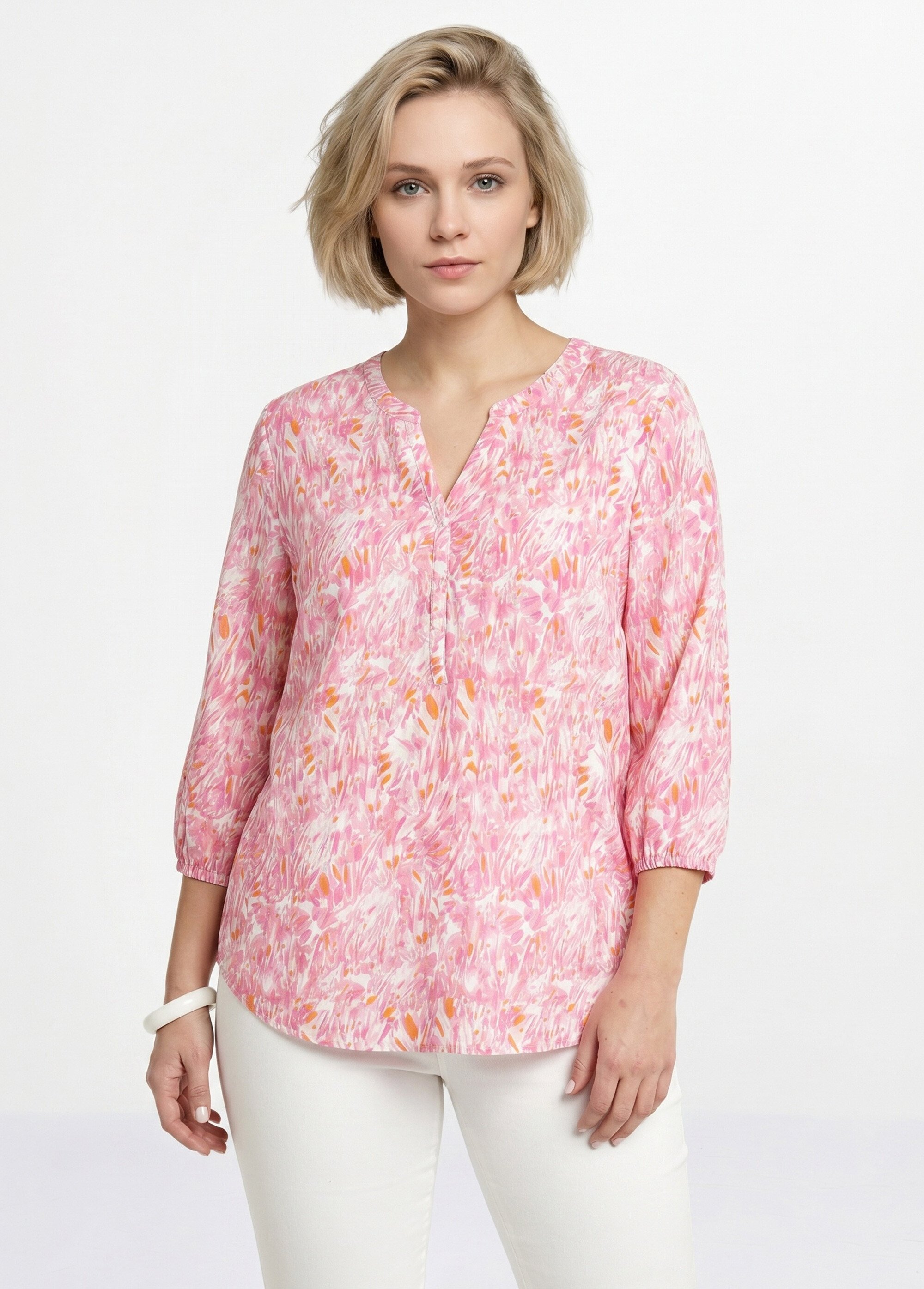 Tunique ample longue imprimée manches 3/4 Femme Rose CROISETTE FA1
