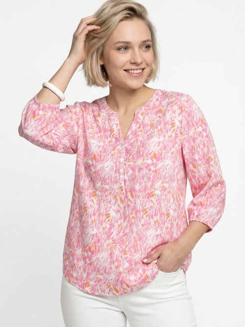Tunique ample longue imprimée manches 3/4 Femme Rose CROISETTE MV1