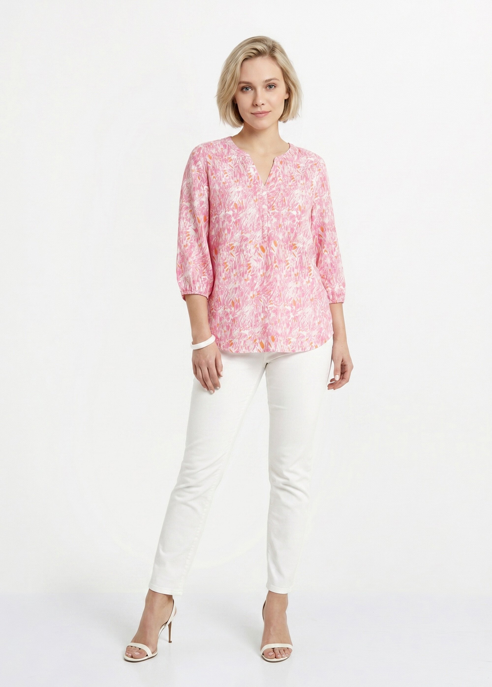 Tunique ample longue imprimée manches 3/4 Femme Rose CROISETTE SI1
