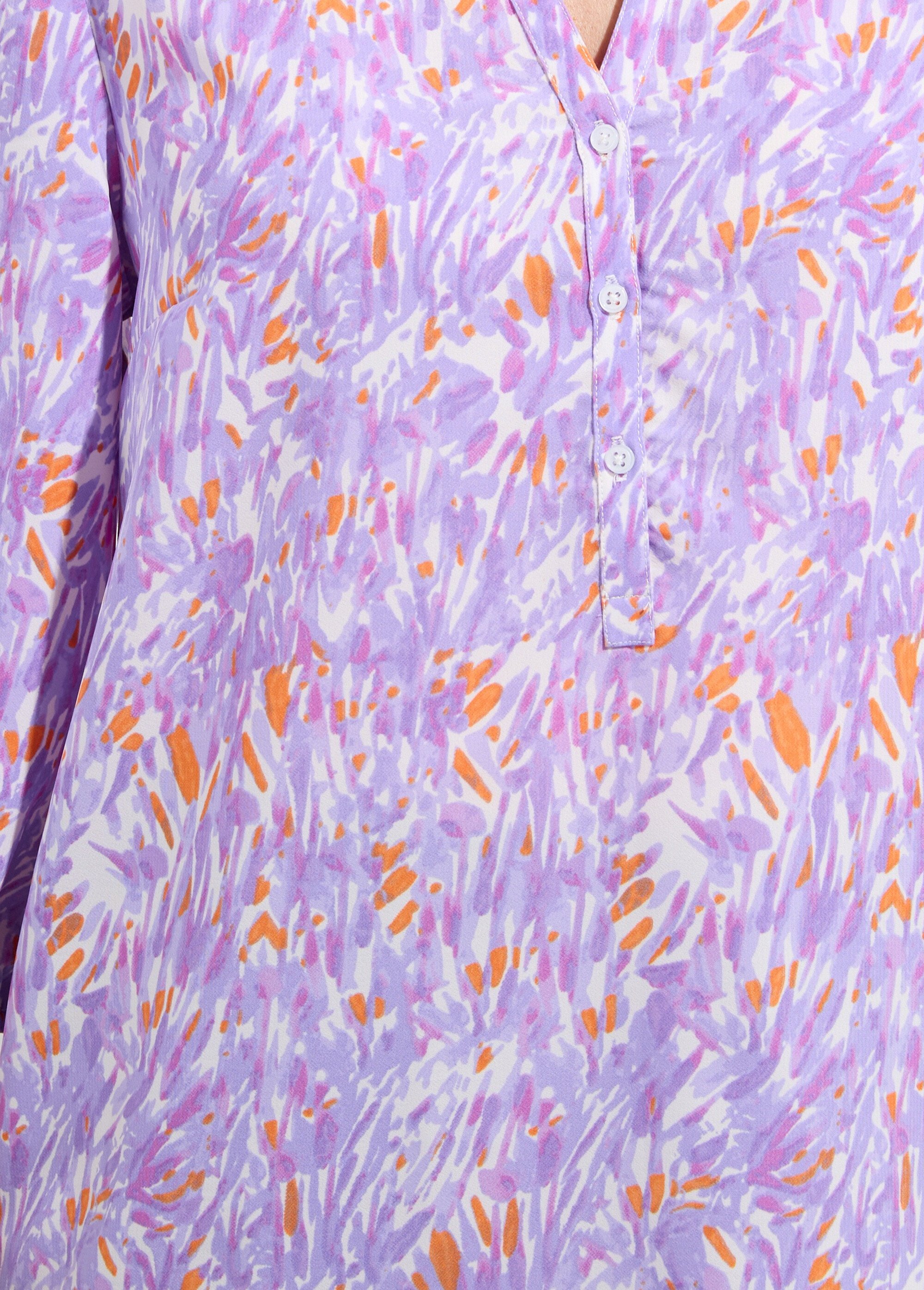 Tunique ample longue imprimée manches 3/4 Femme Violet CROISETTE DE1