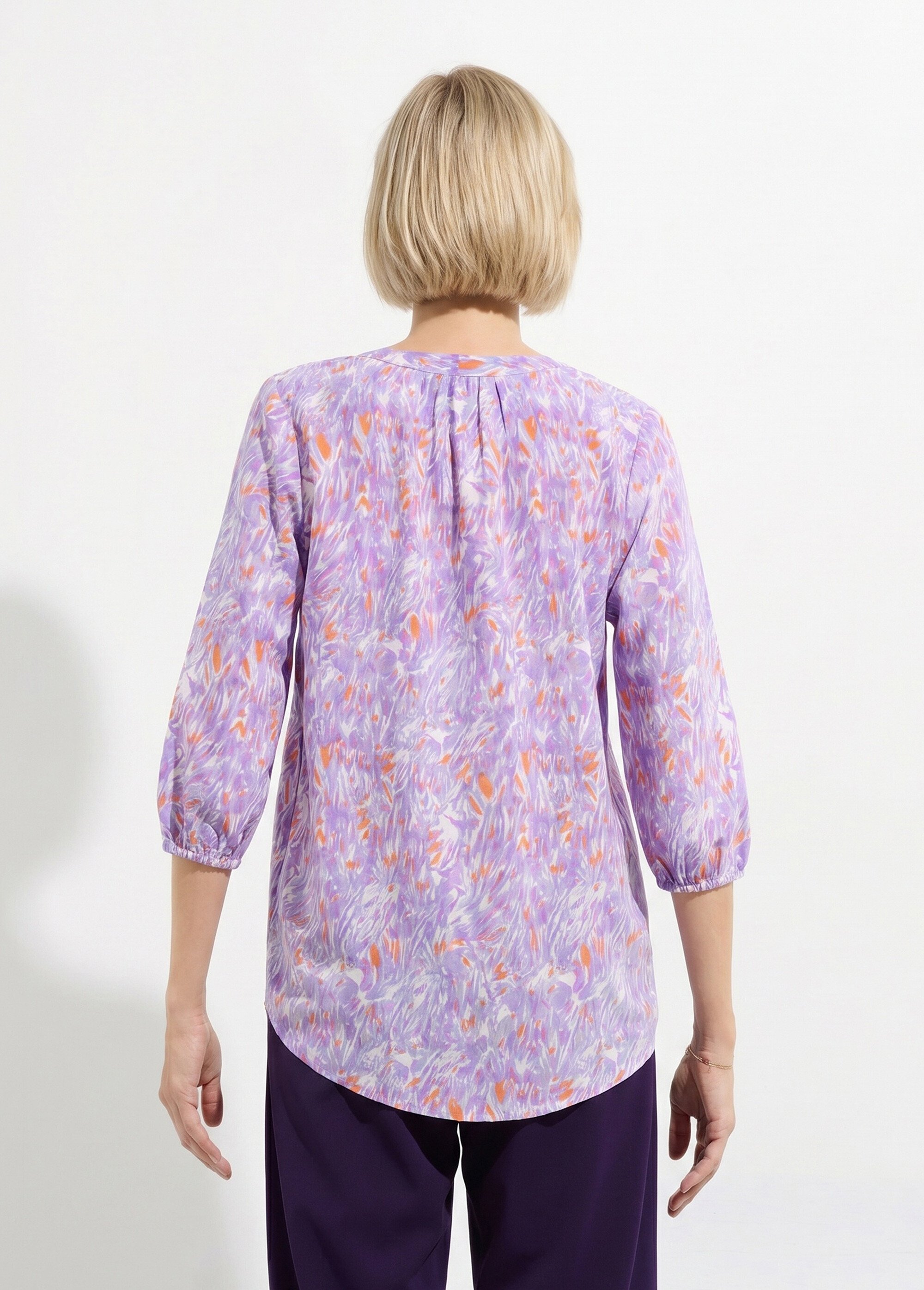 Tunique ample longue imprimée manches 3/4 Femme Violet CROISETTE DO1