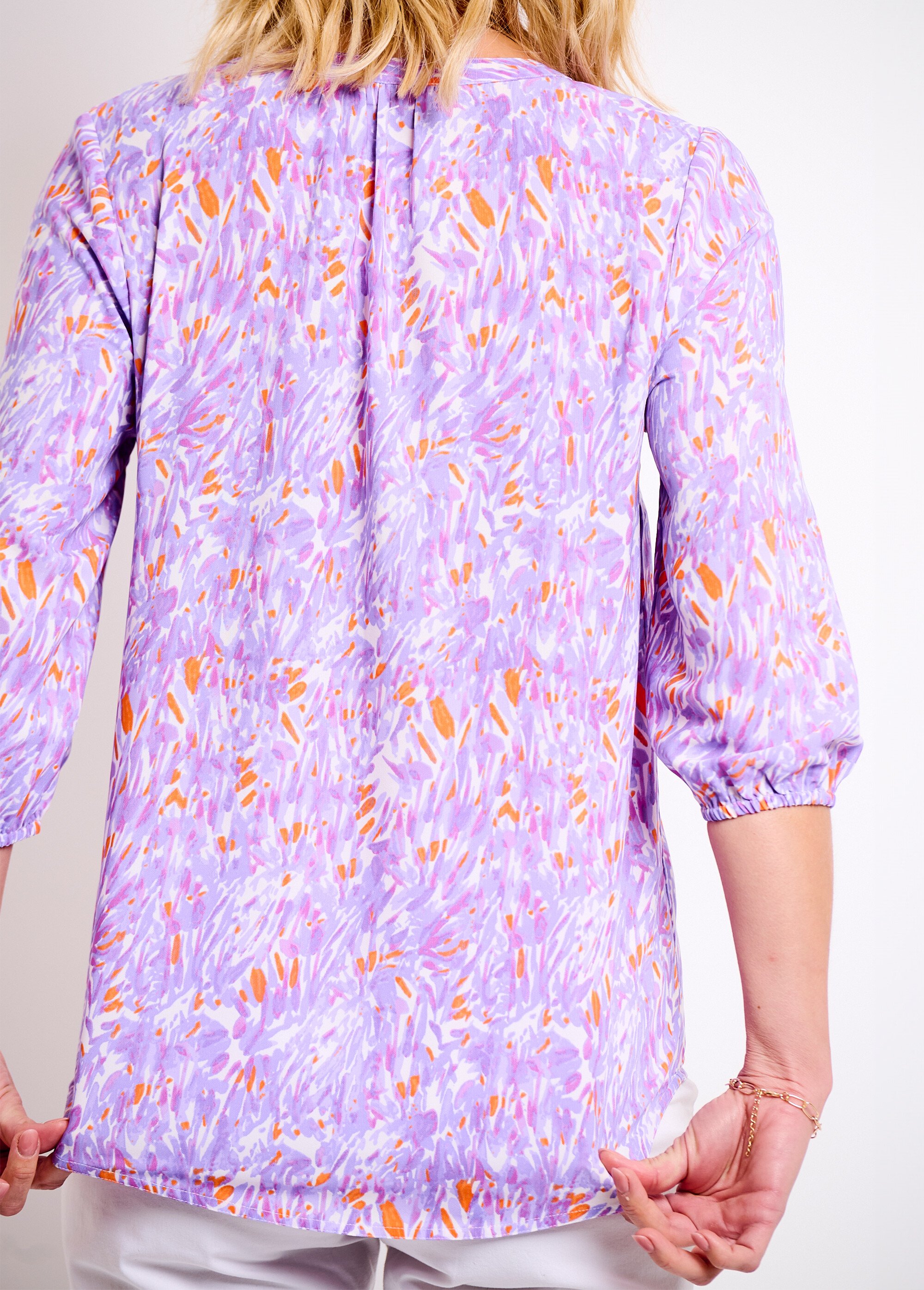 Tunique Longue White Stuff Taille 8 - Imprimé Oiseaux/chardons Violet, Manches 3/4, Occasion Parfait état