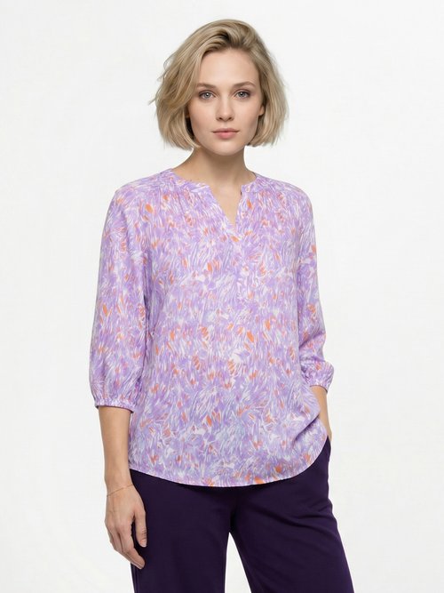 Tunique ample longue imprimée manches 3/4 Femme Violet CROISETTE FA1