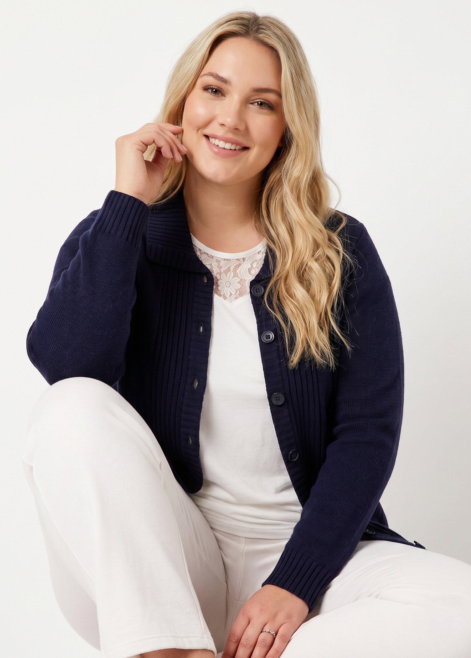 Veste gilet court épais Femme Grande Taille Bleu MIREILLE MV1