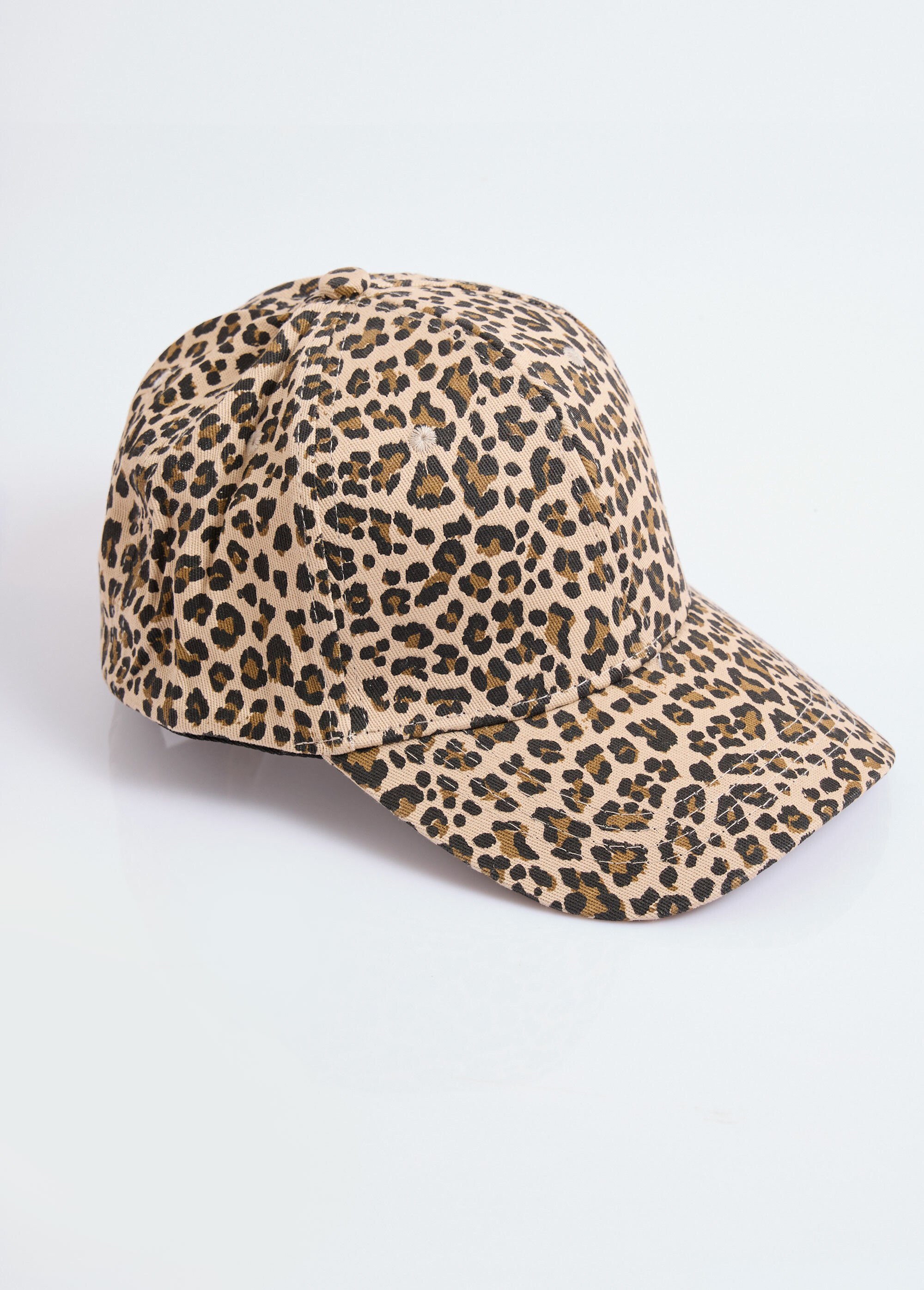 Casquette en twill, imprimé léopard Femme Marron ORMCASQLEOPARD FA1