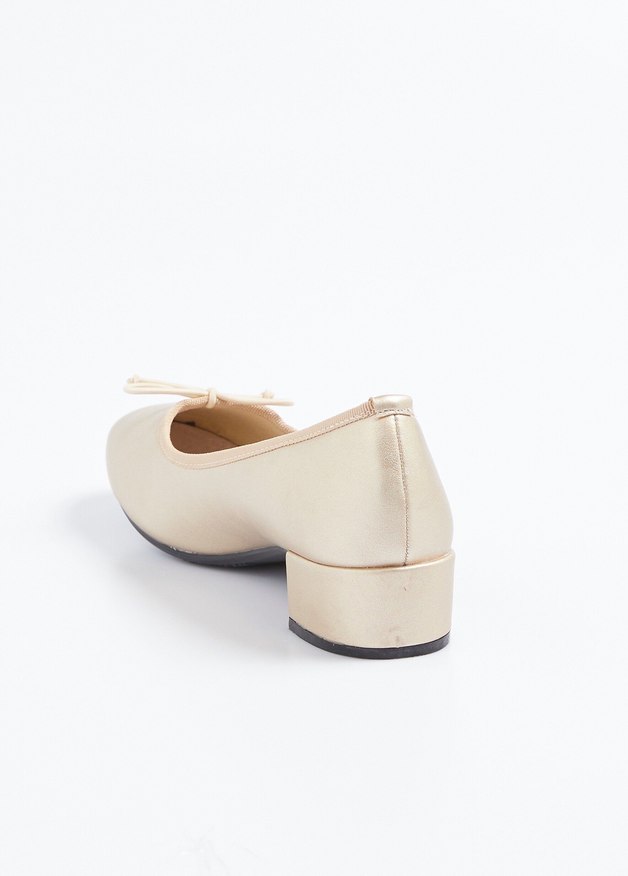 Ballerines petit talon largeur confort nœud fantaisie Femme Doré ORPHINE DO1