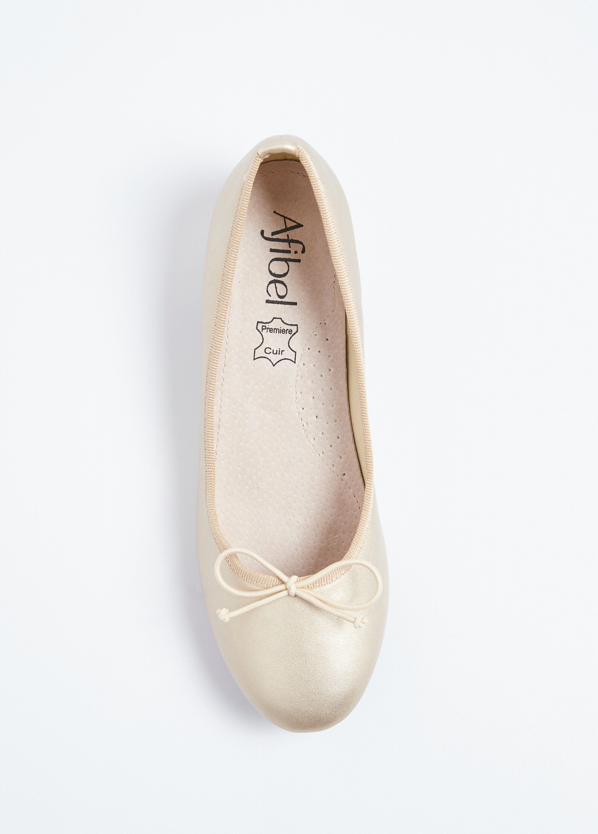 Ballerines petit talon largeur confort nœud fantaisie Femme Doré ORPHINE OV1