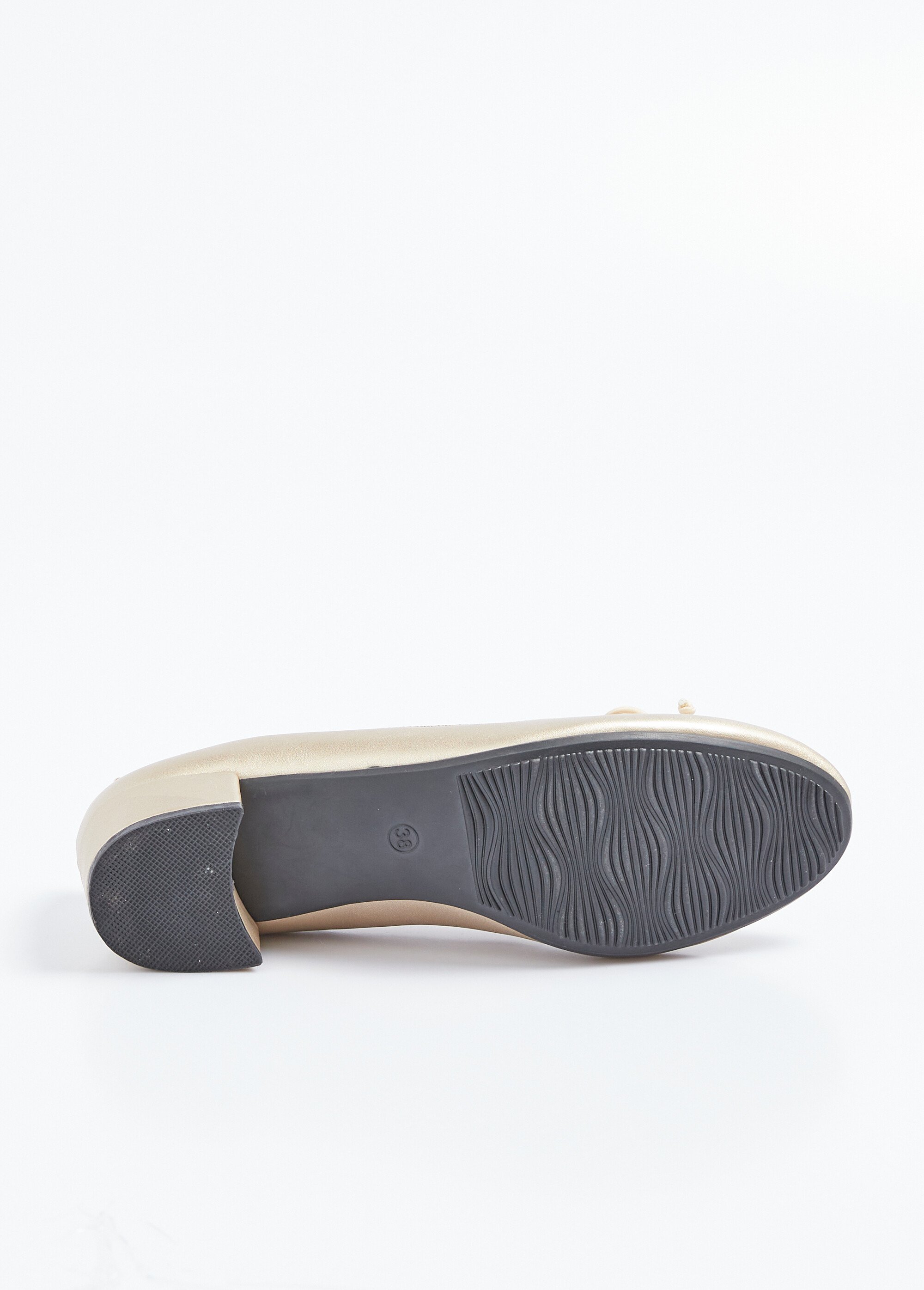Ballerines petit talon largeur confort nœud fantaisie Femme Doré ORPHINE UN1