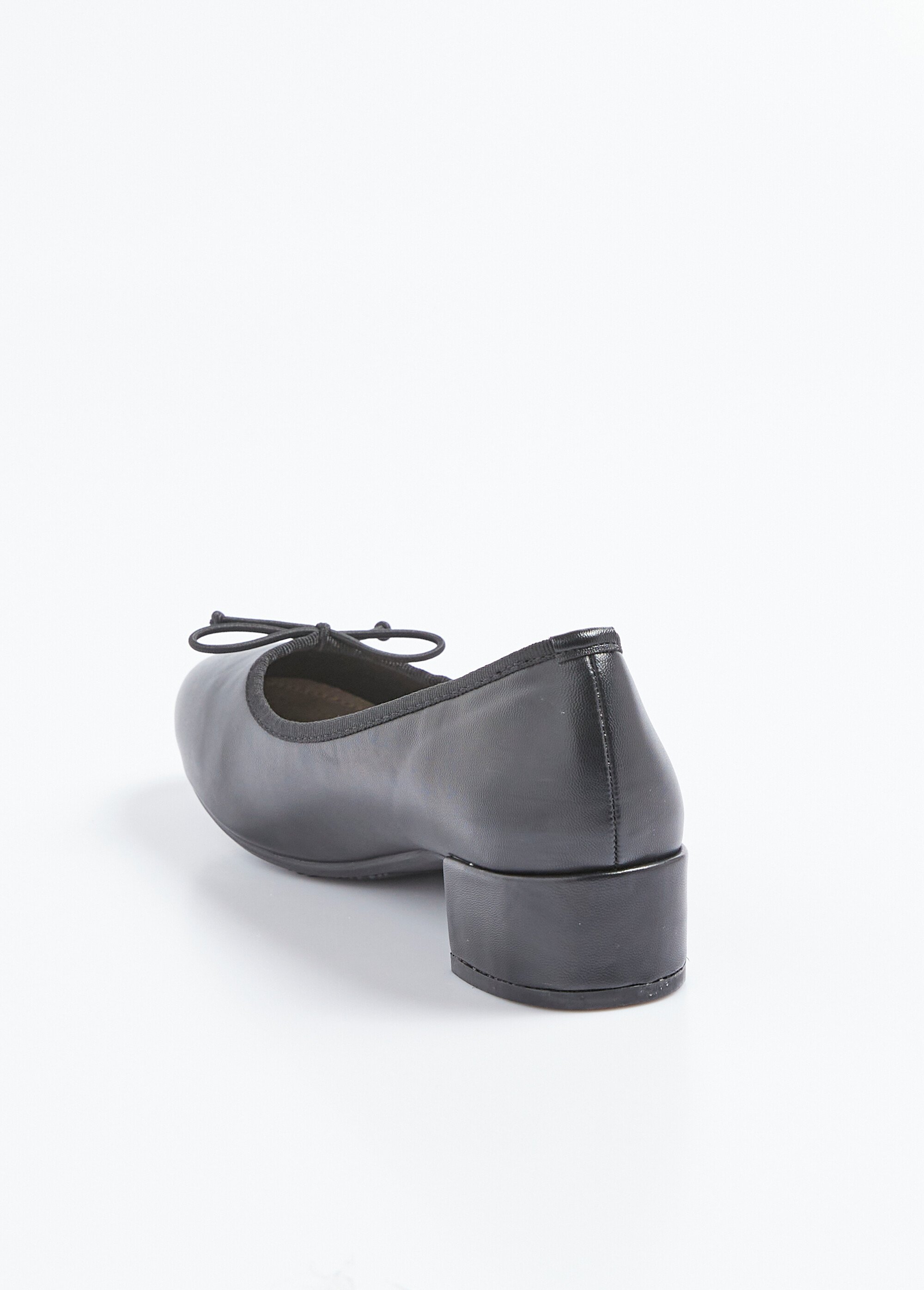 Ballerines petit talon largeur confort nœud fantaisie Femme Noir ORPHINE DO1