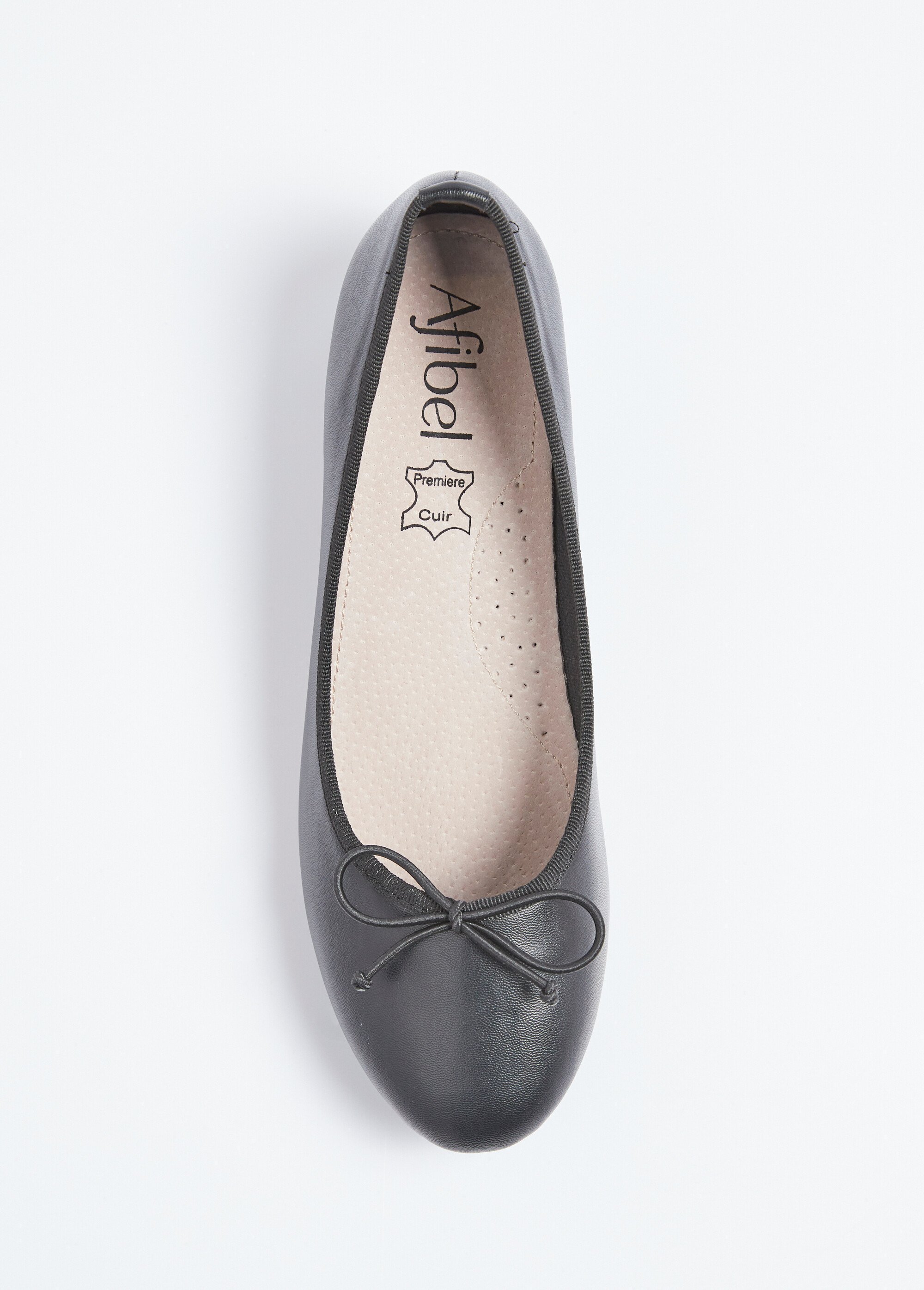 Ballerines petit talon largeur confort nœud fantaisie Femme Noir ORPHINE OV1