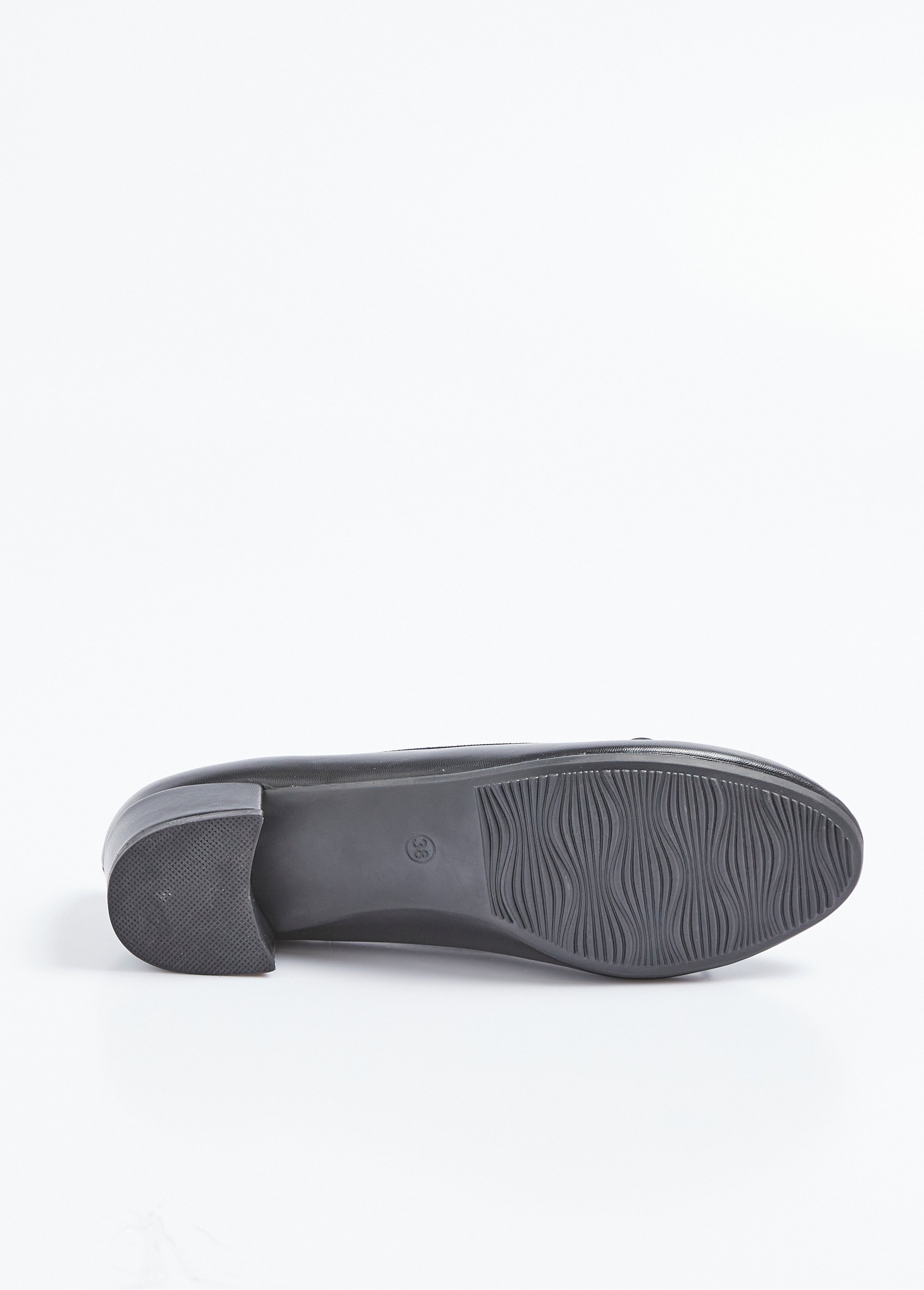 Ballerines petit talon largeur confort nœud fantaisie Femme Noir ORPHINE UN1