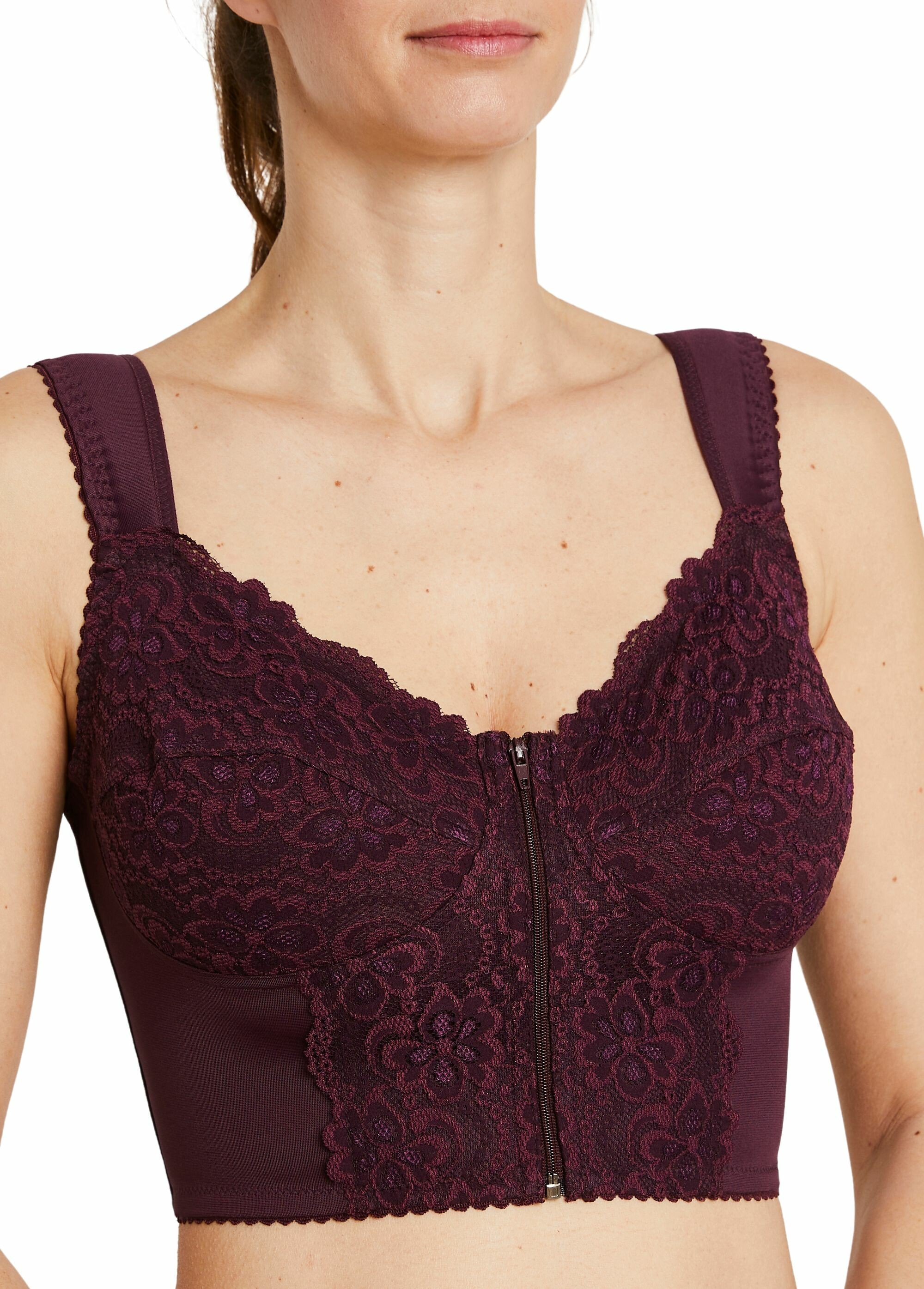 Bustier sans armatures zippé devant Femme Violet VALICANTE DE1