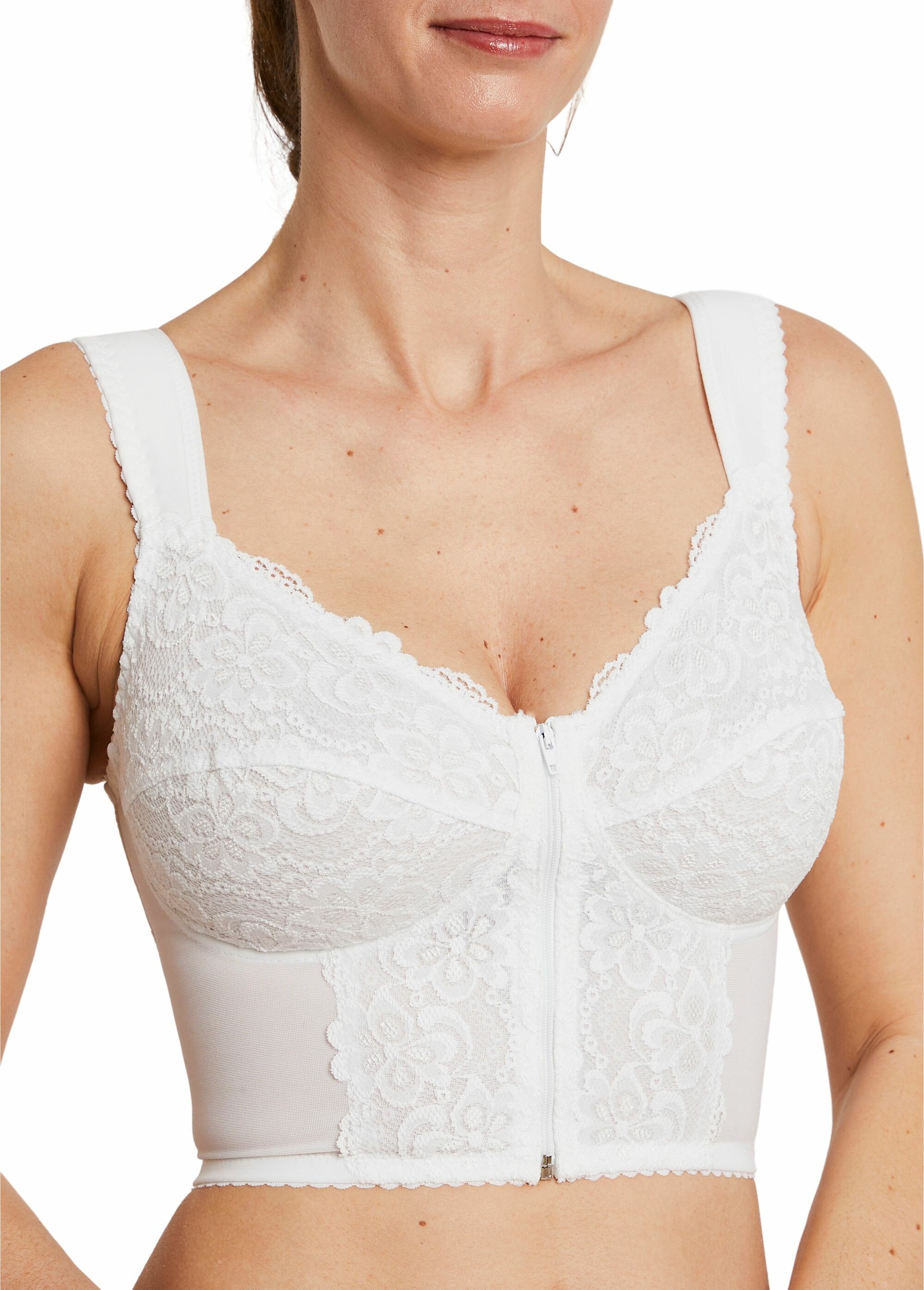 Bustier sans armatures zippé devant Femme Blanc VALICANTE DE1