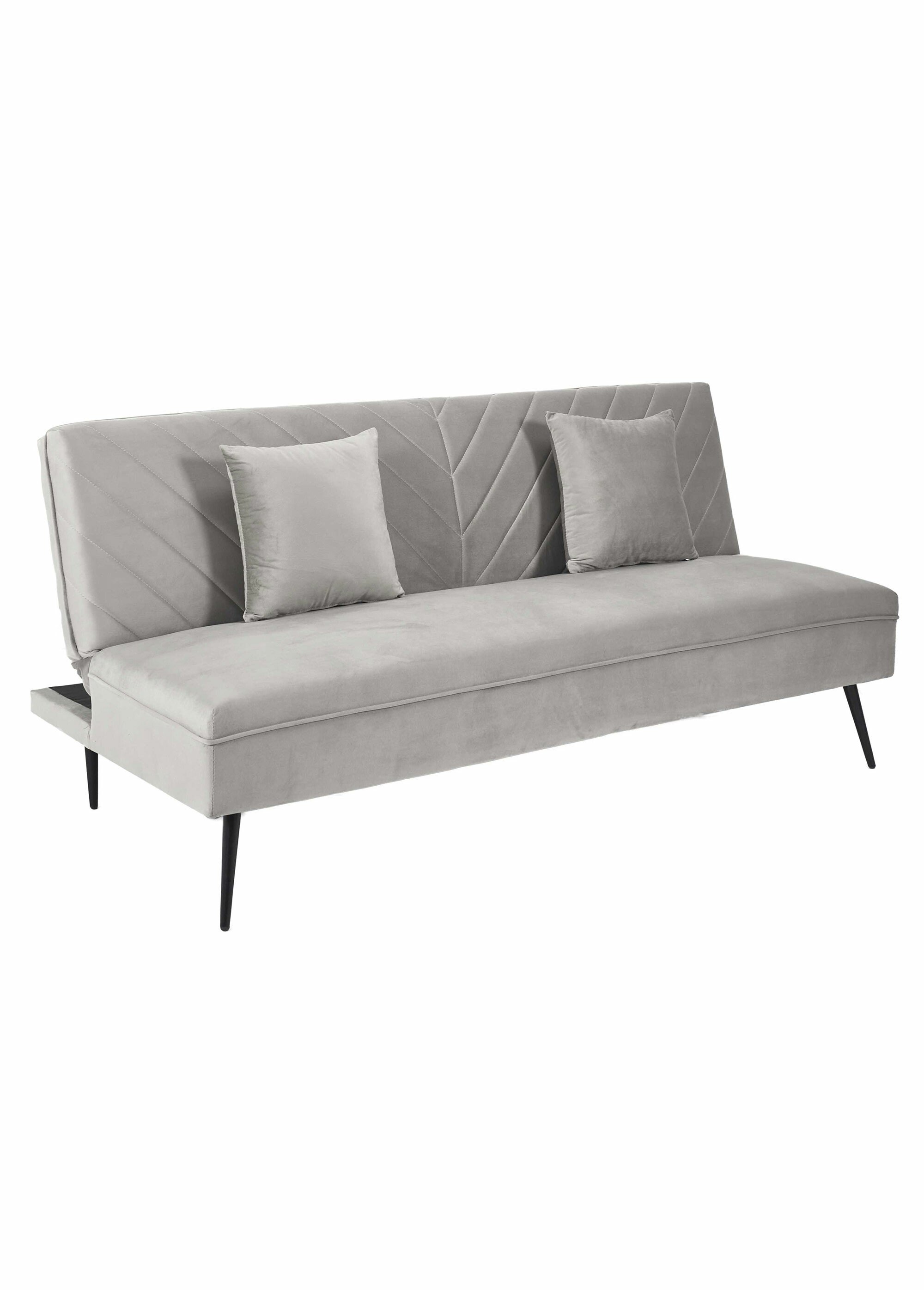 Canapé convertible dossier chevrons GRIS CMP-HD0313 FA1