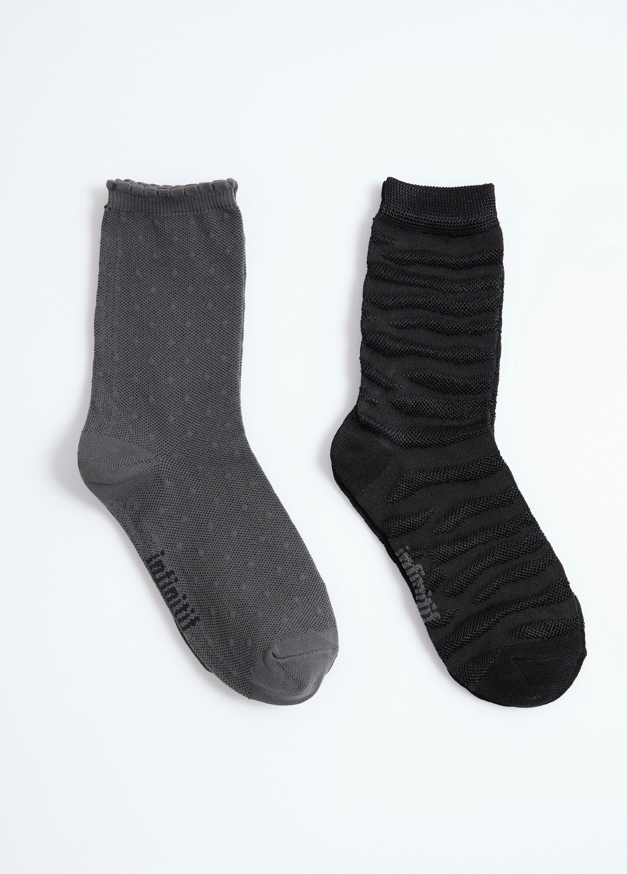 Chaussettes fines avec motifs assortis Femme Noir BEN13891387 DE1