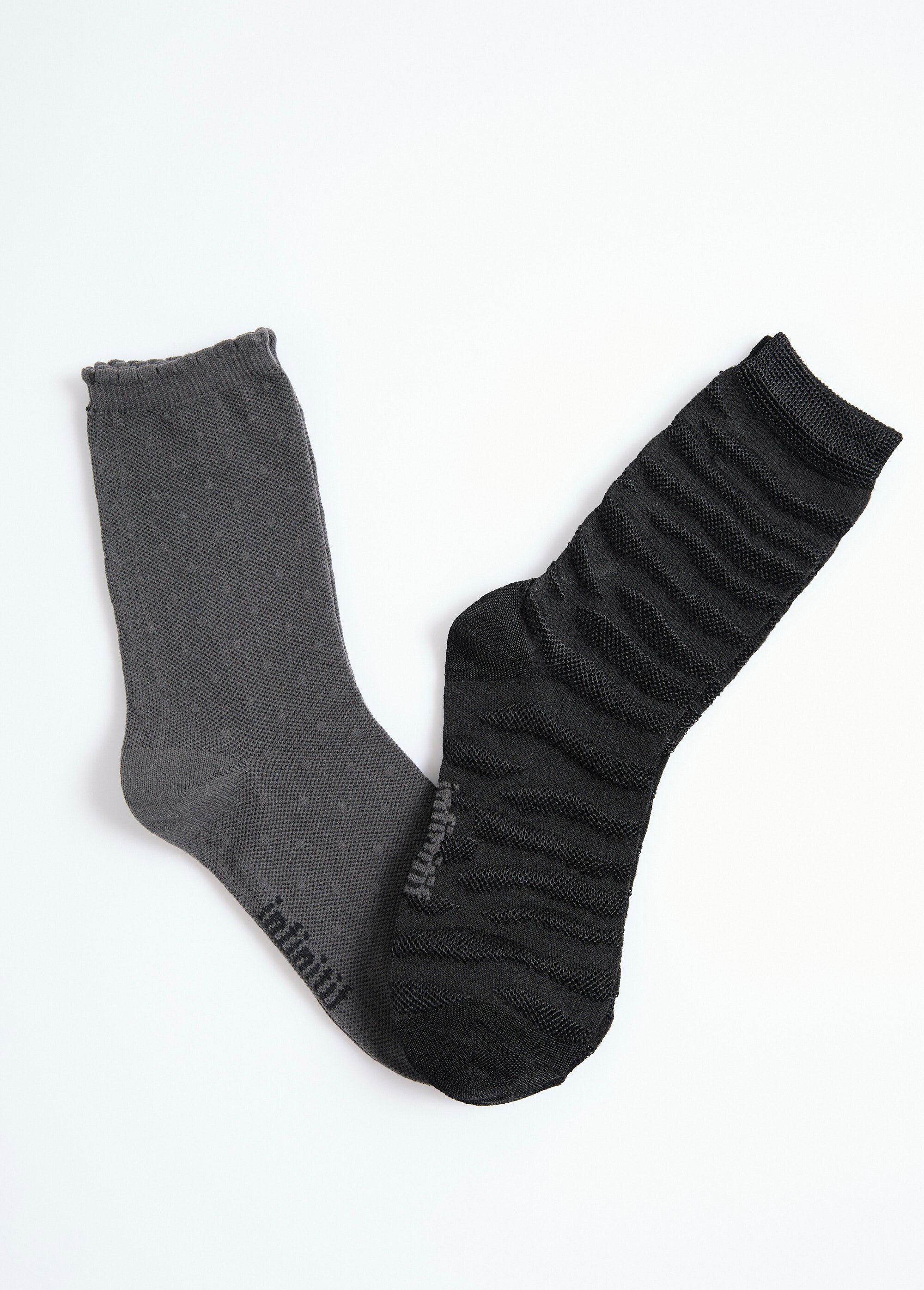 Chaussettes fines avec motifs assortis Femme Noir BEN13891387 FA1