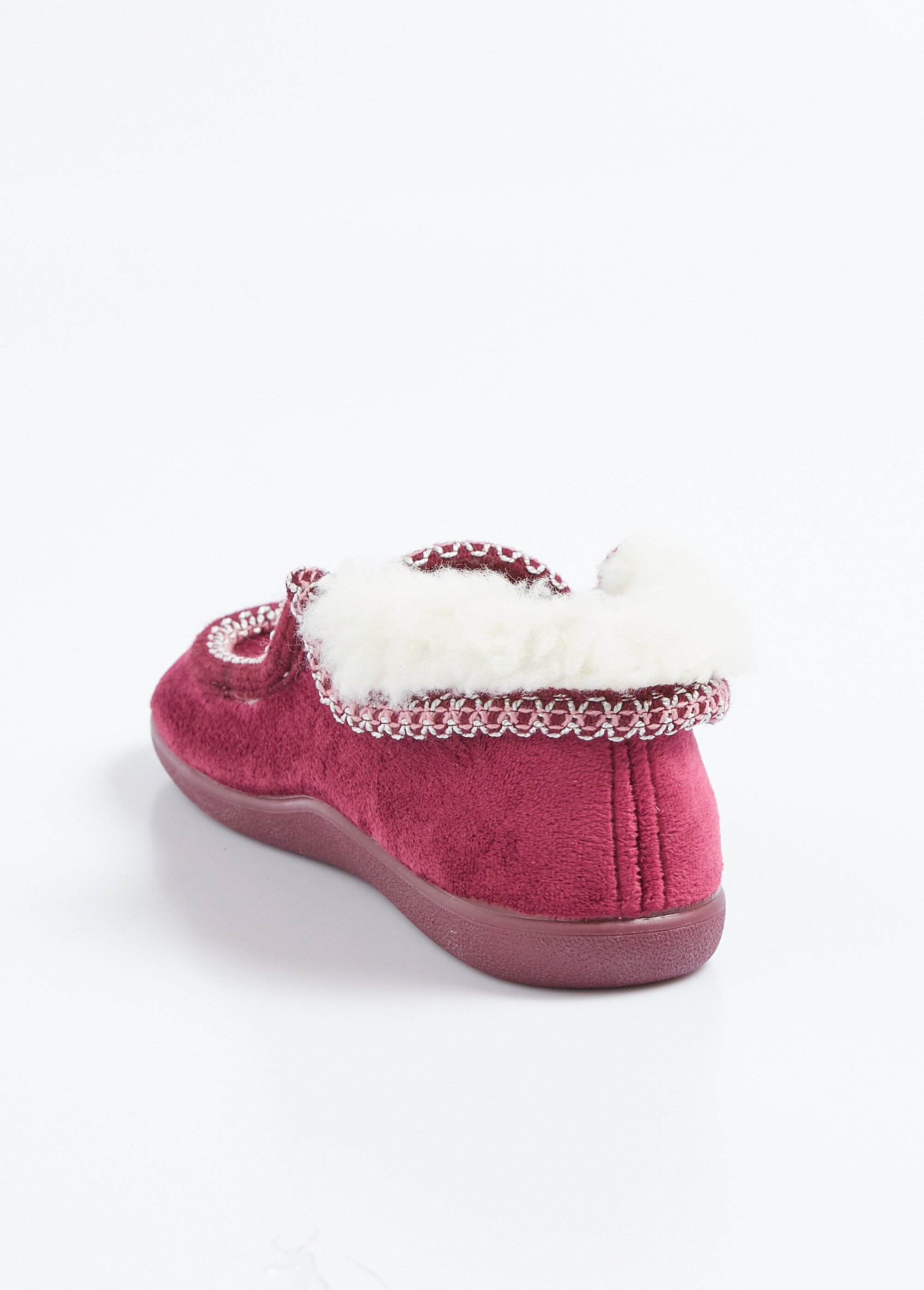 Chaussons montants largeur confort fourrés chaud Femme Rouge ONISEPPE DO1