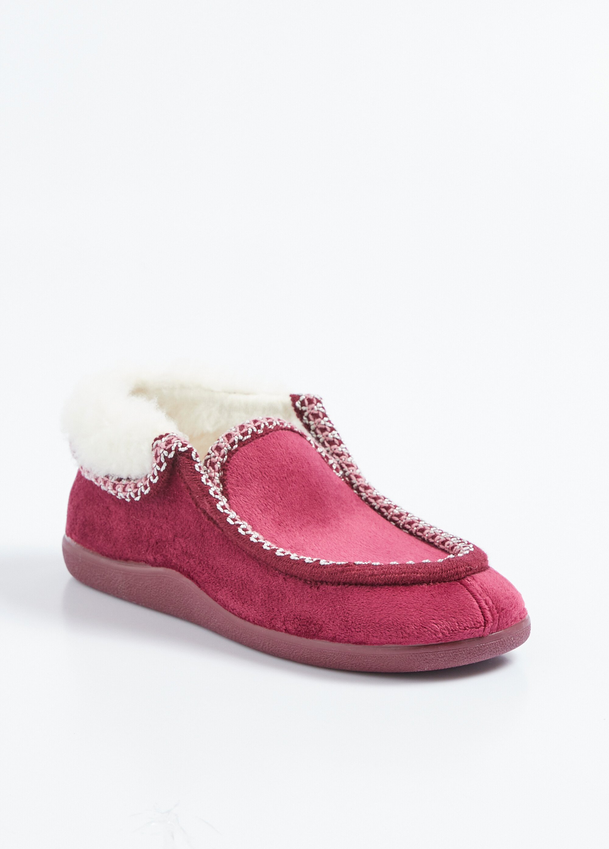 Chaussons montants largeur confort fourrés chaud Femme Rouge ONISEPPE FA1