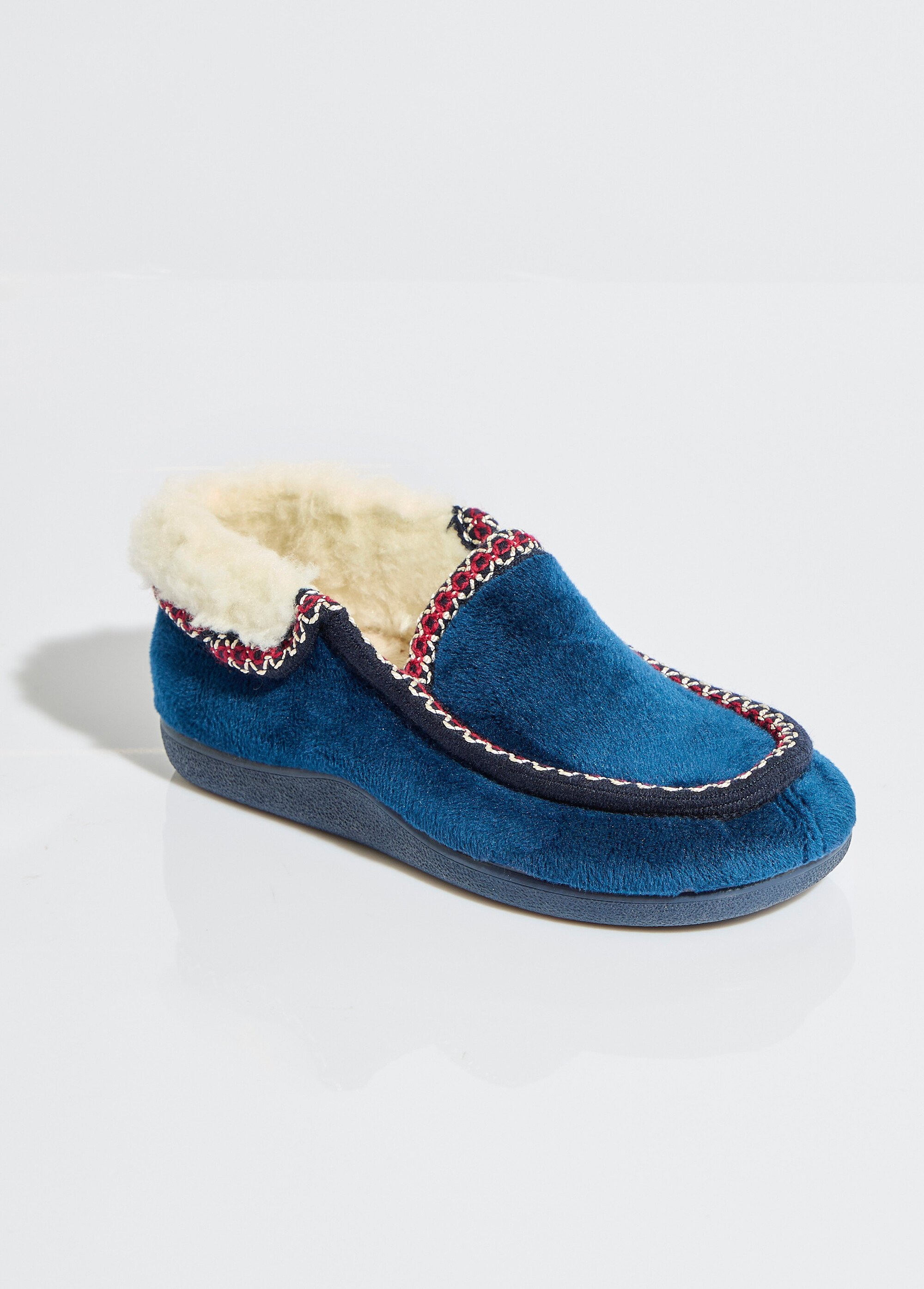 Chaussons montants largeur confort fourrés chaud Femme Bleu ONISEPPE FA1