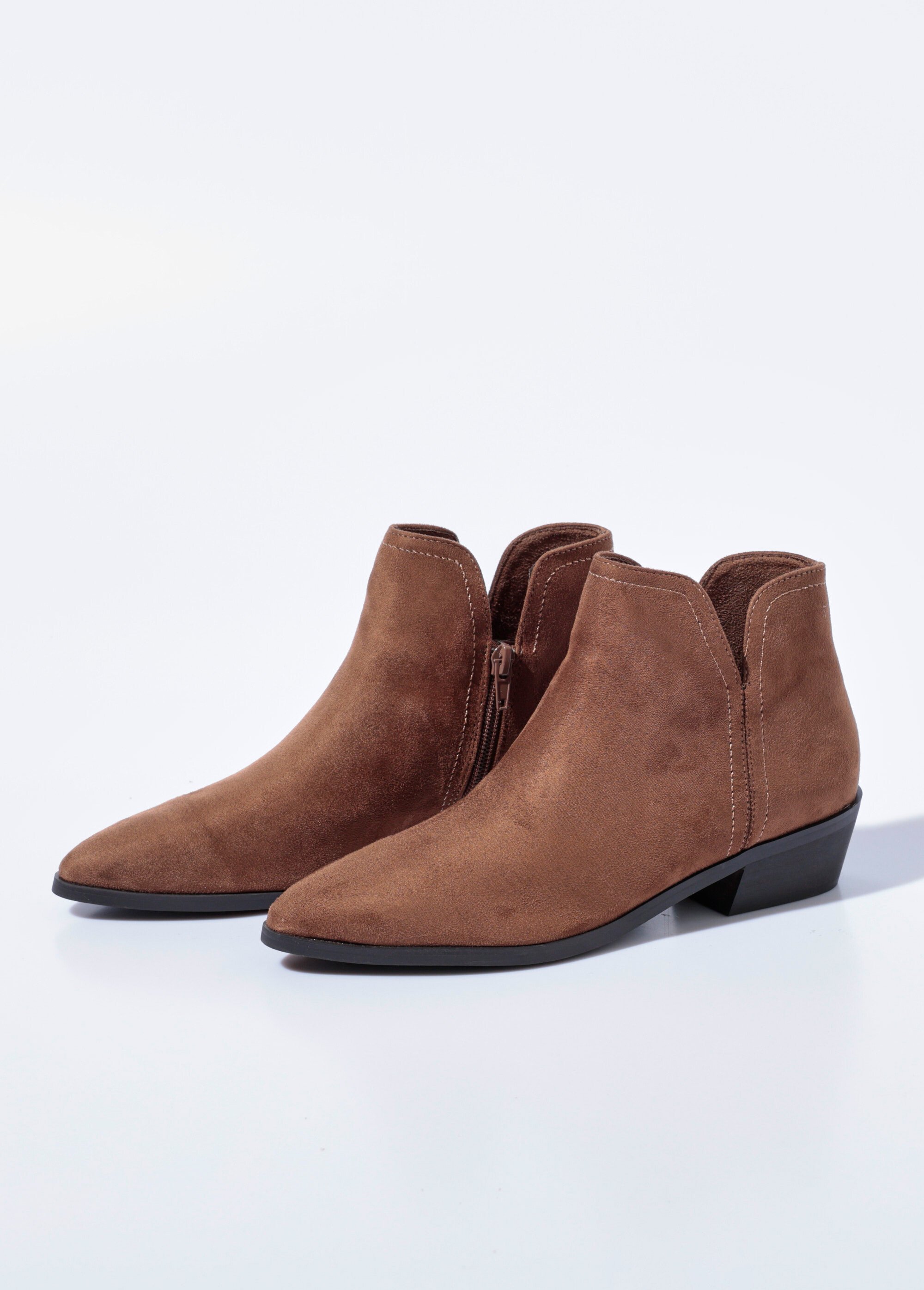Low boots bout pointu et talon western Femme Marron CORM5791 DE1
