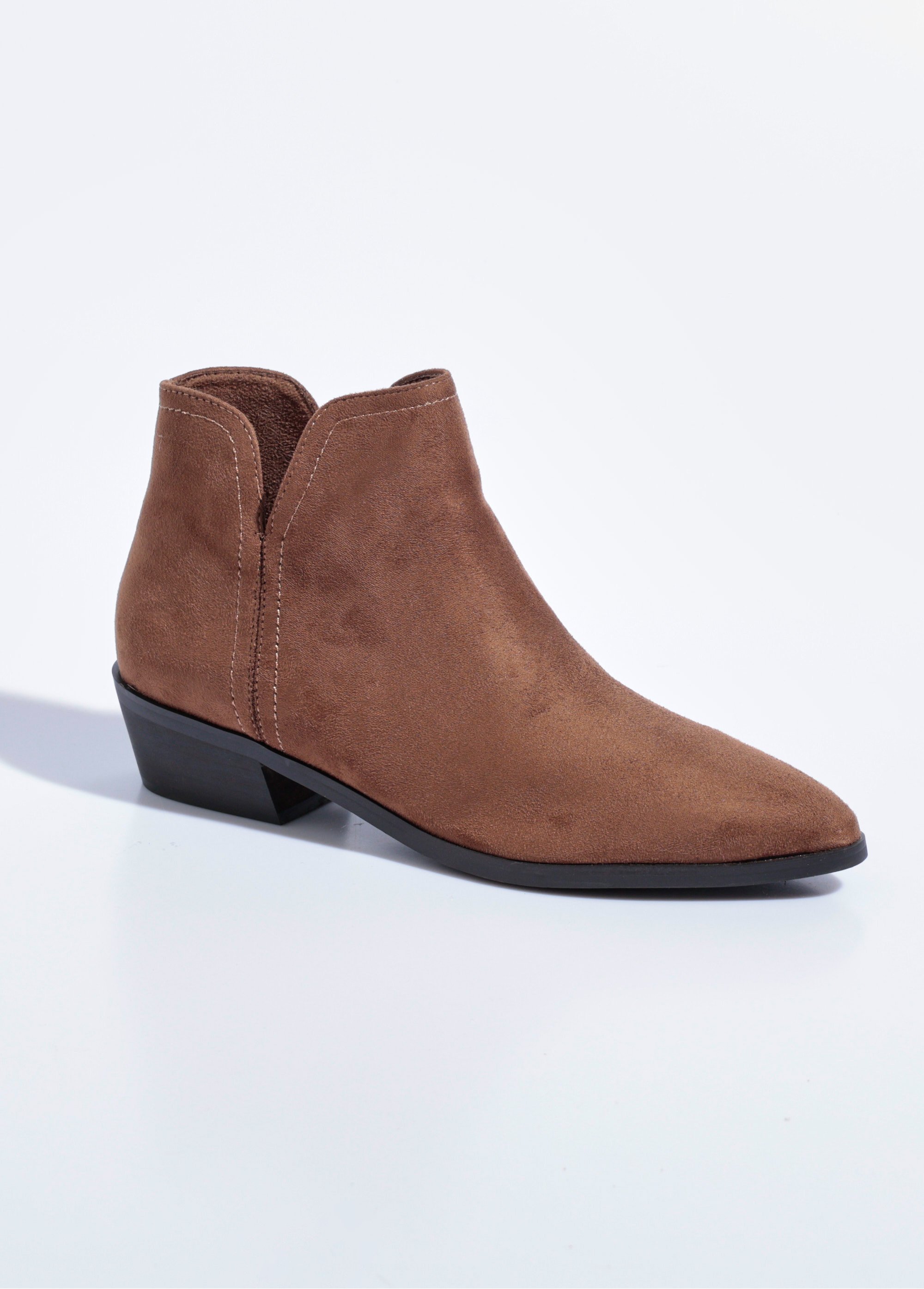 Low boots bout pointu et talon western Femme Marron CORM5791 FA1