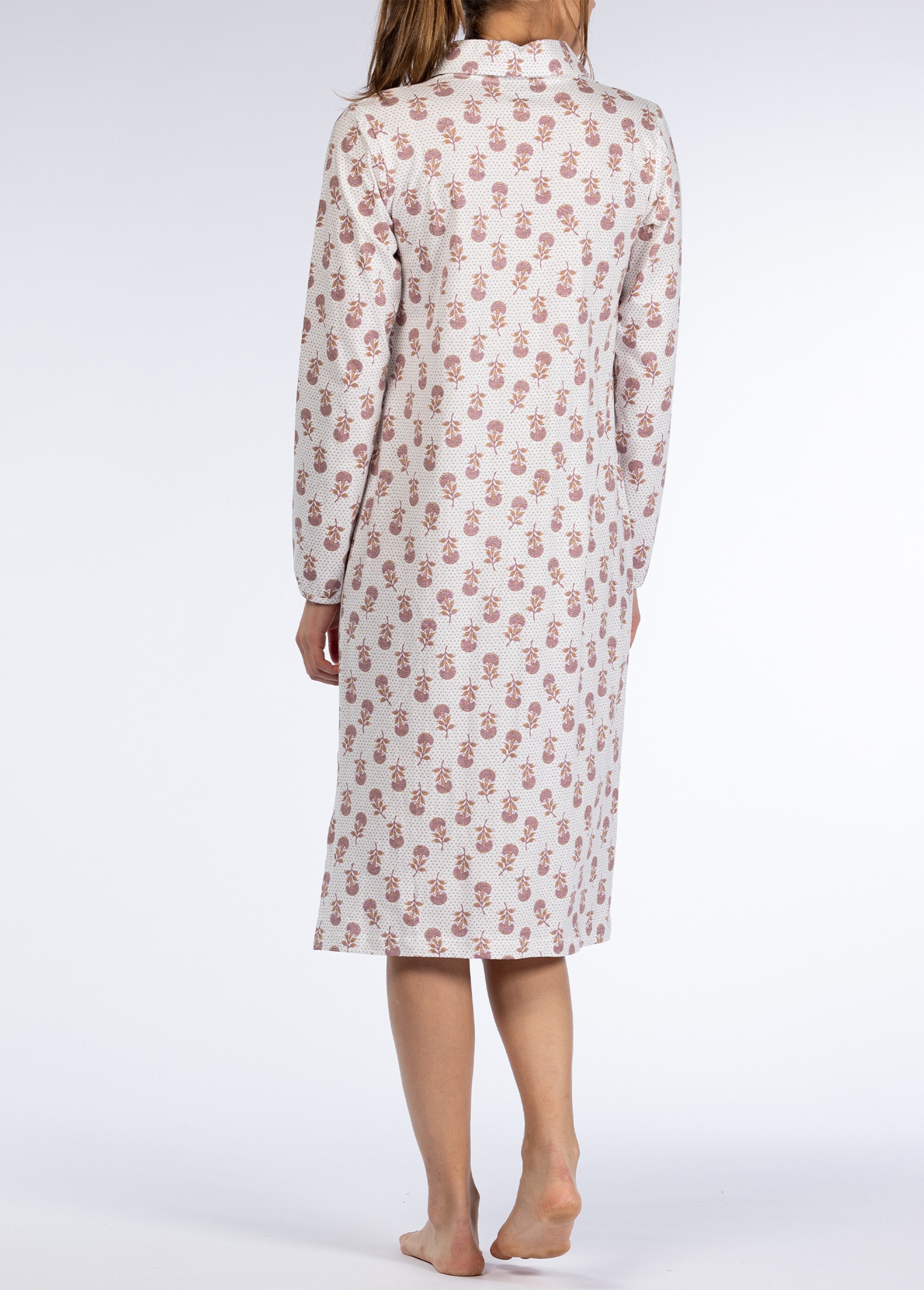 Chemise de nuit manches longues boutonnée