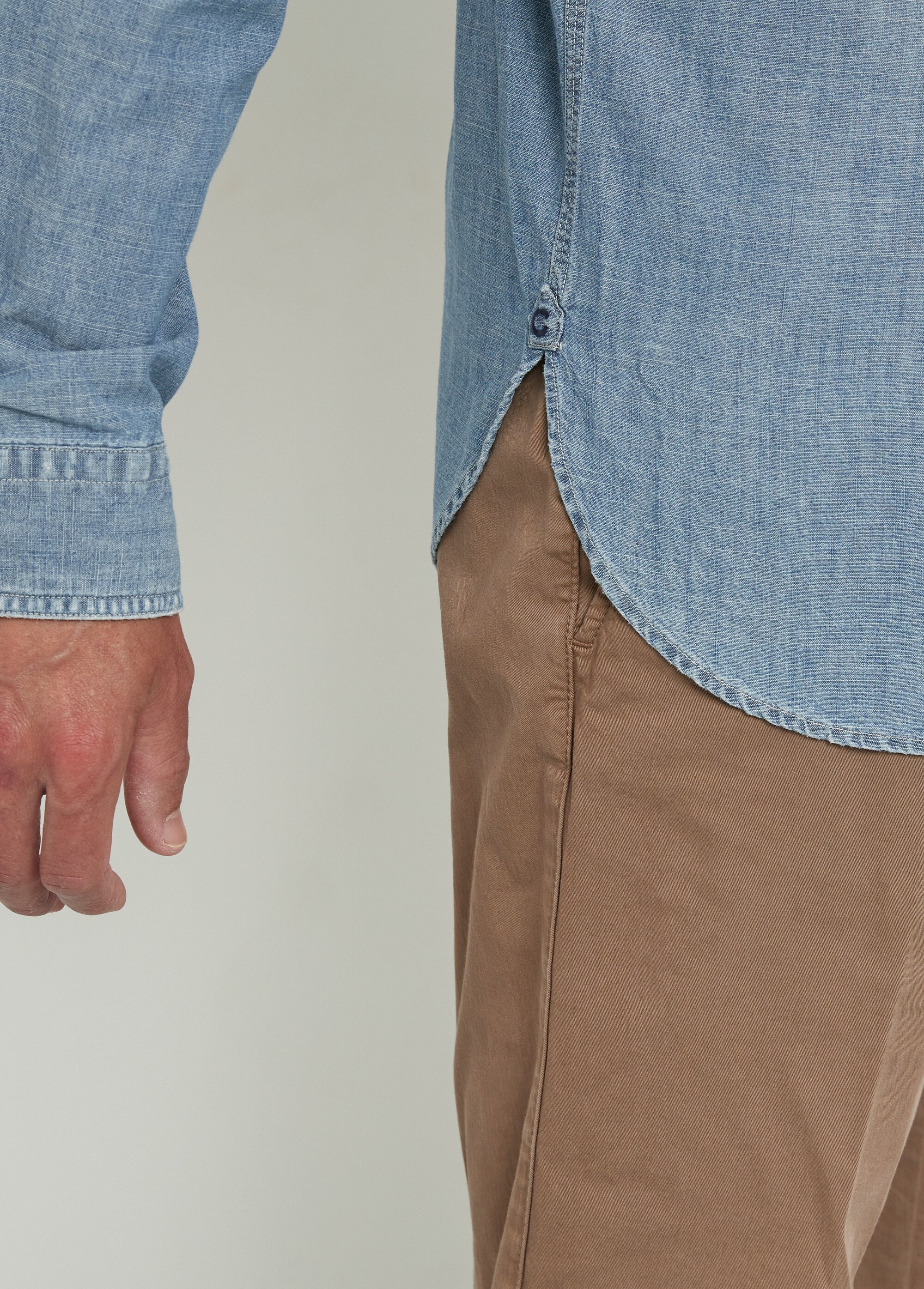 Chemise en denim avec poches plaquées Homme Bleu DC-CHEDENIM DE2