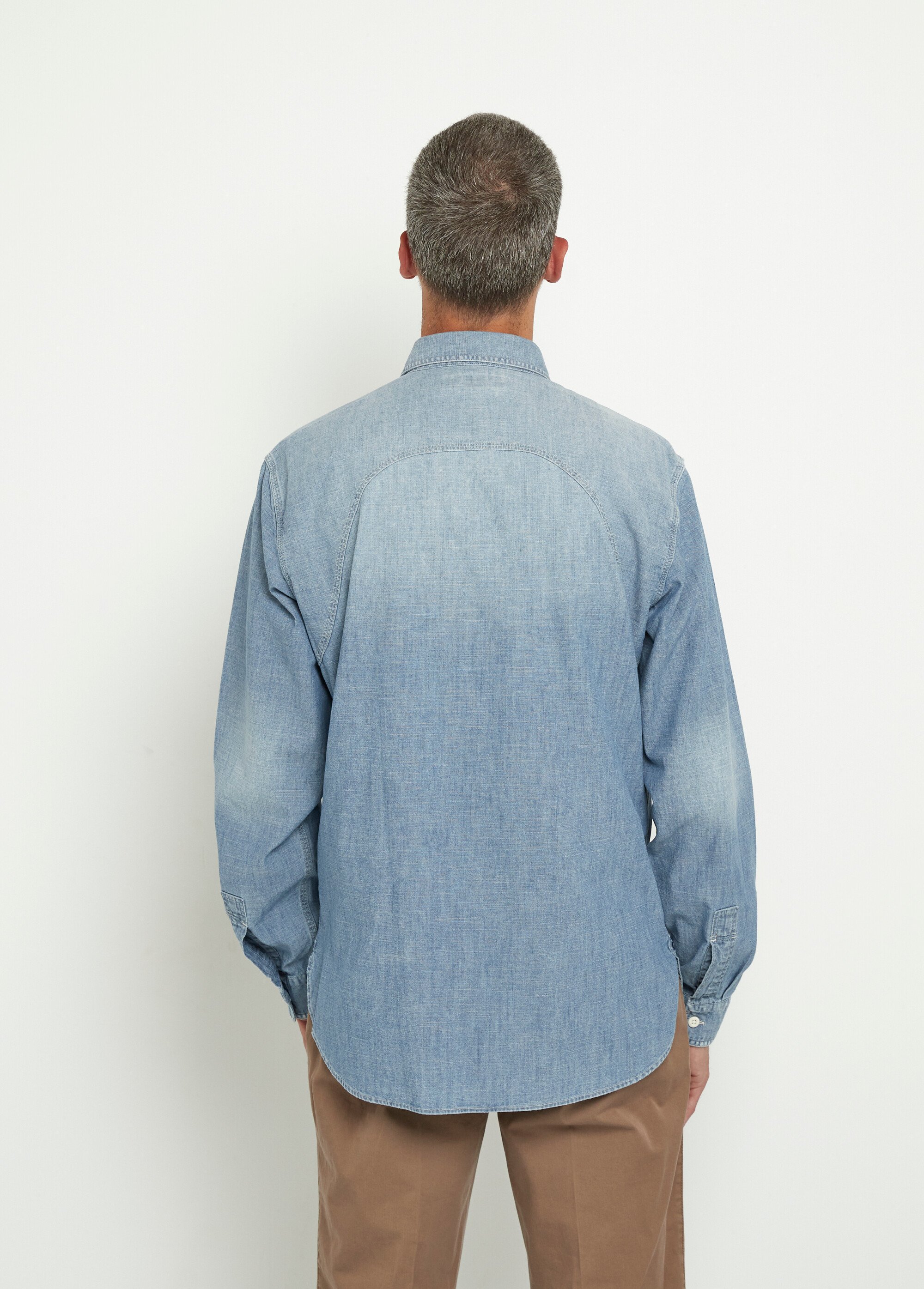 Chemise en denim avec poches plaquées Homme Bleu DC-CHEDENIM DO1