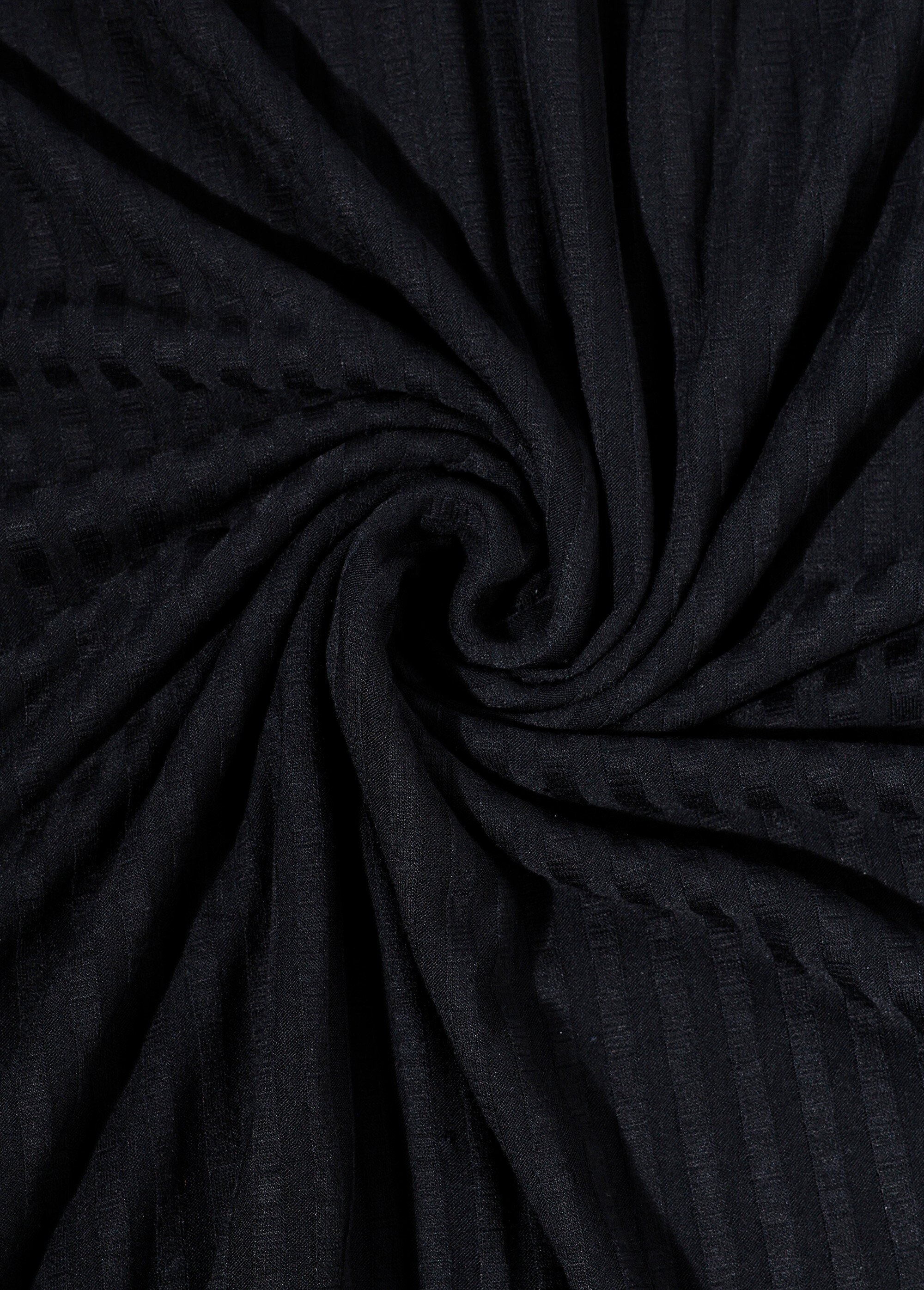 Coupon habillement, jersey cotelé 1L NOIR COT142630 FA1