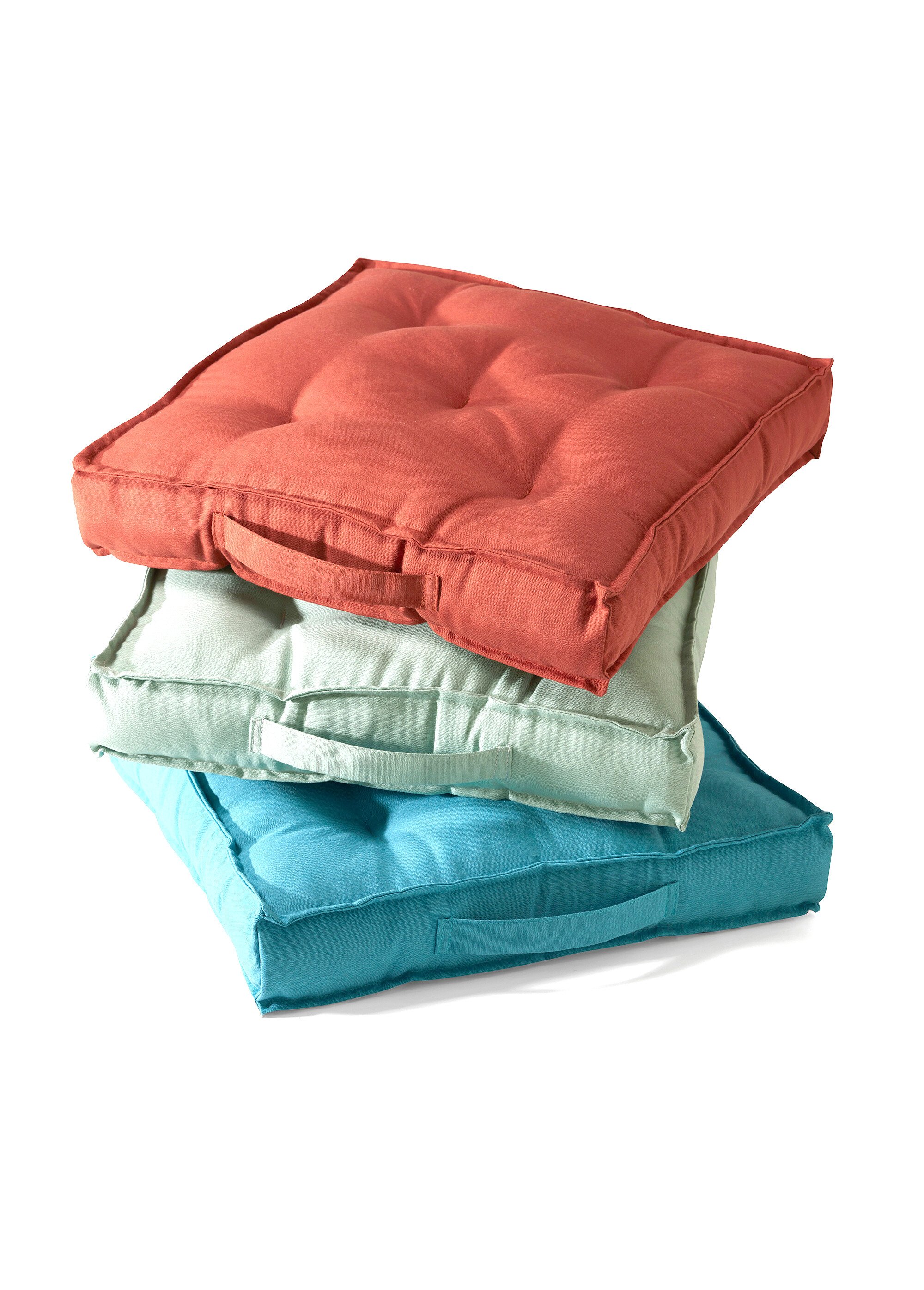 Coussin de sol capitonné uni Vert RICTUS SF1