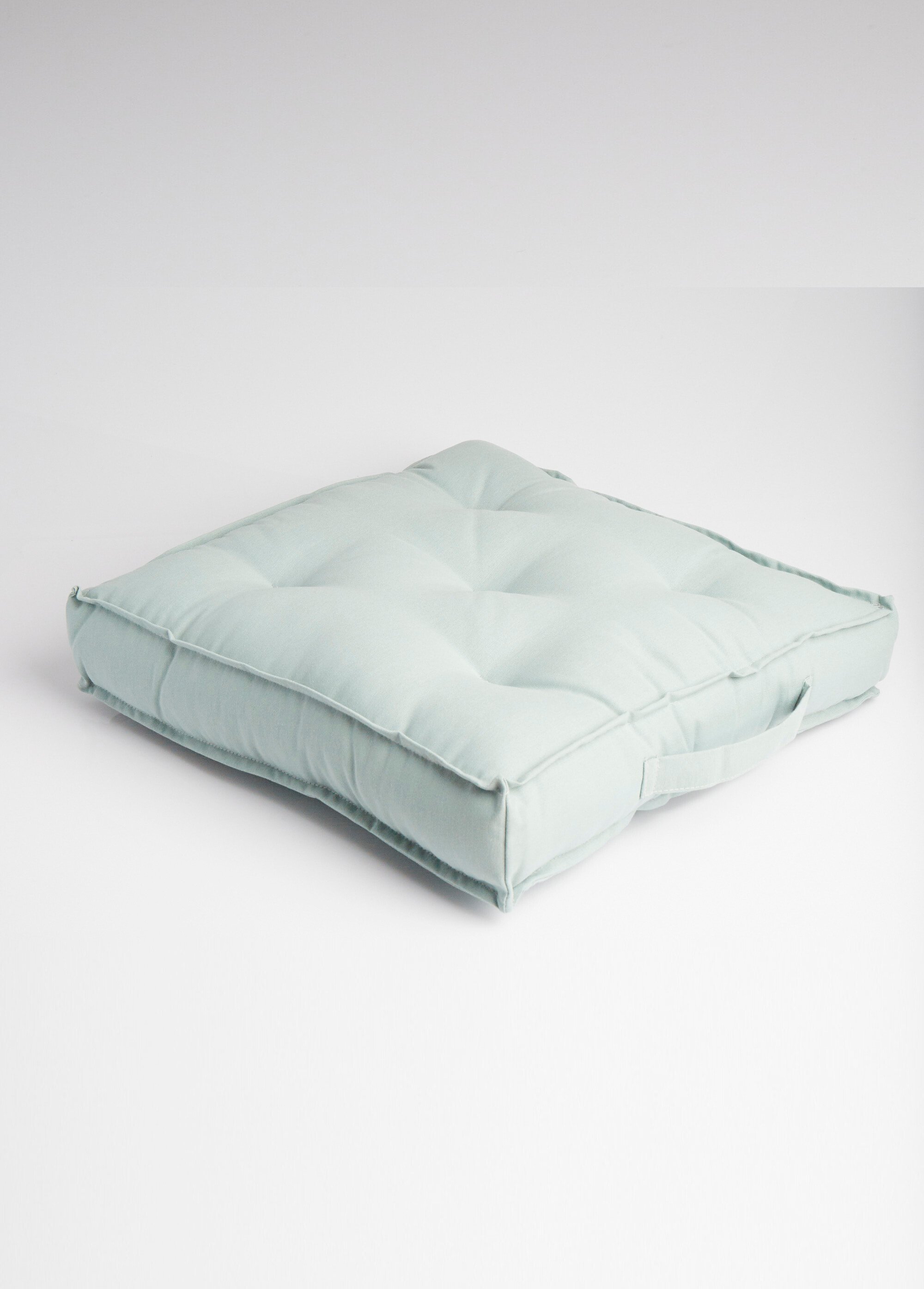 Coussin de sol capitonné uni VERT D'EAU RICTUS FA1