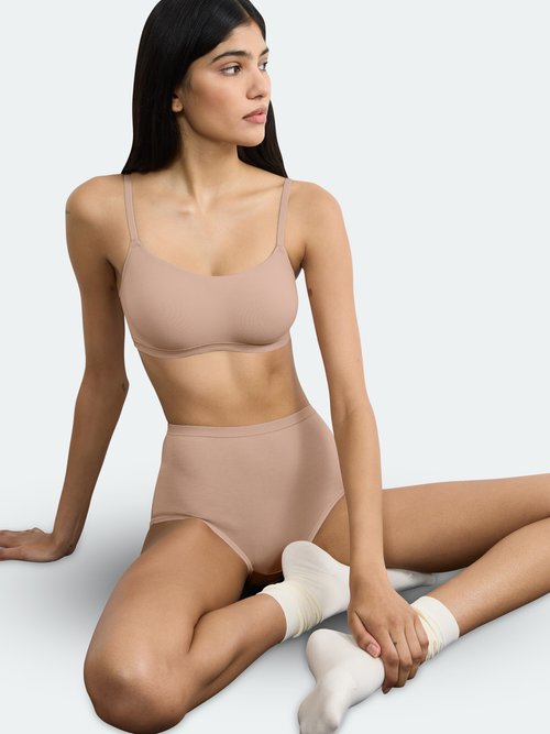 Culottes en coton BIO stretch GO DAILY Femme Beige SLOGGI GO DAILY MV1