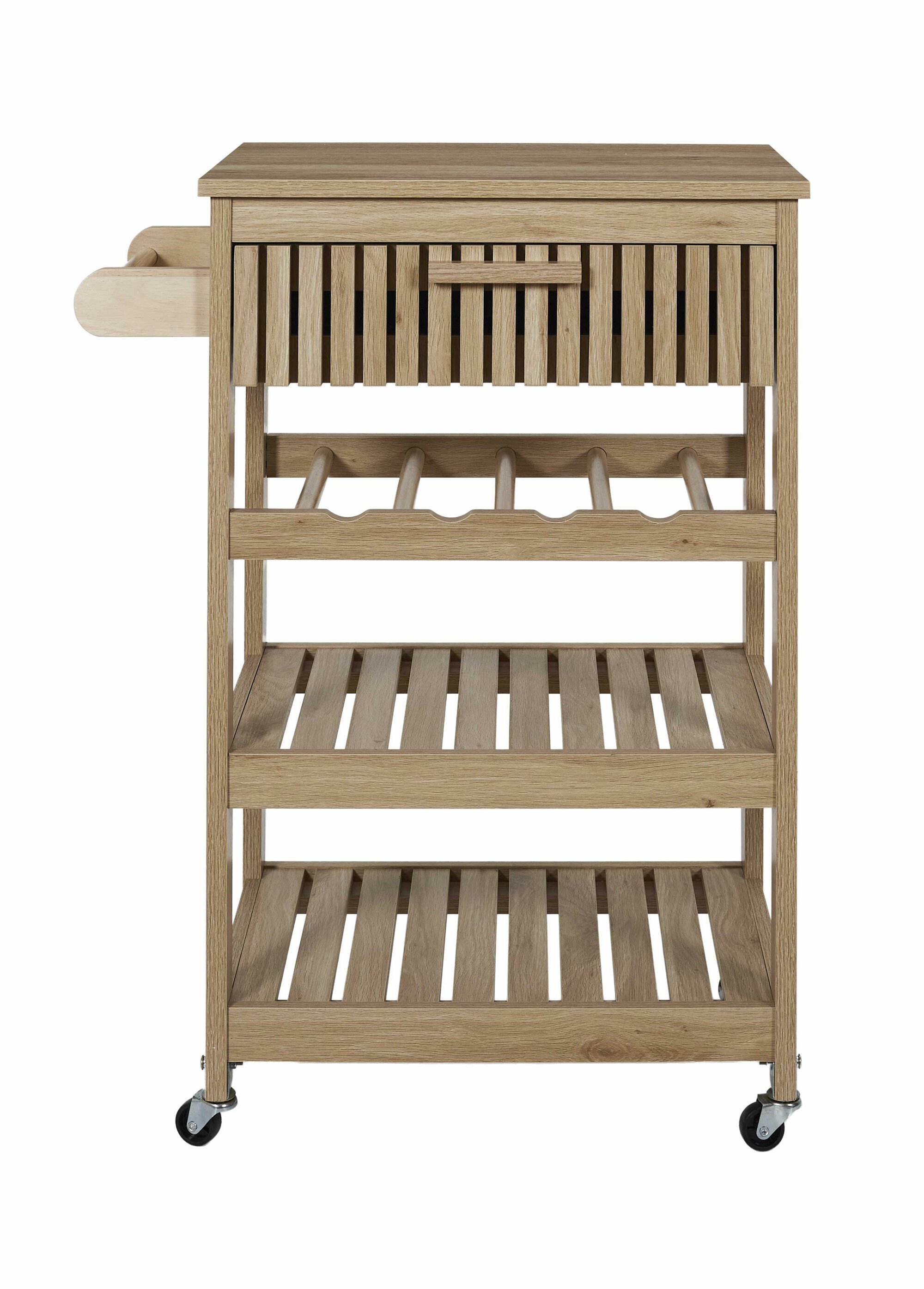 Desserte à roulettes en bois claustra MARRON CMP-HD0312 DE1