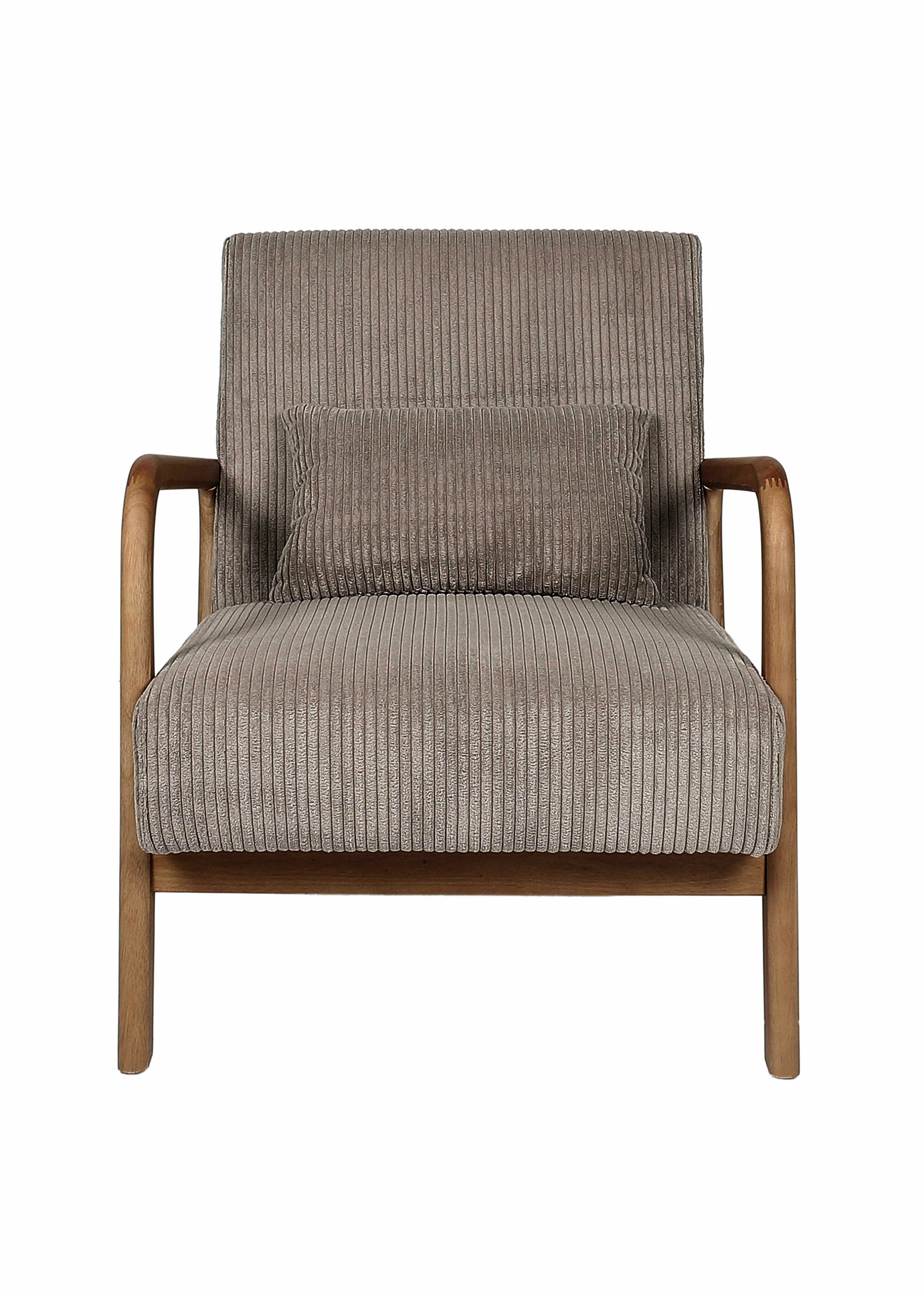 Fauteuil lounge en velours cotelé 2T MARRON CMP-HD0348 DE1