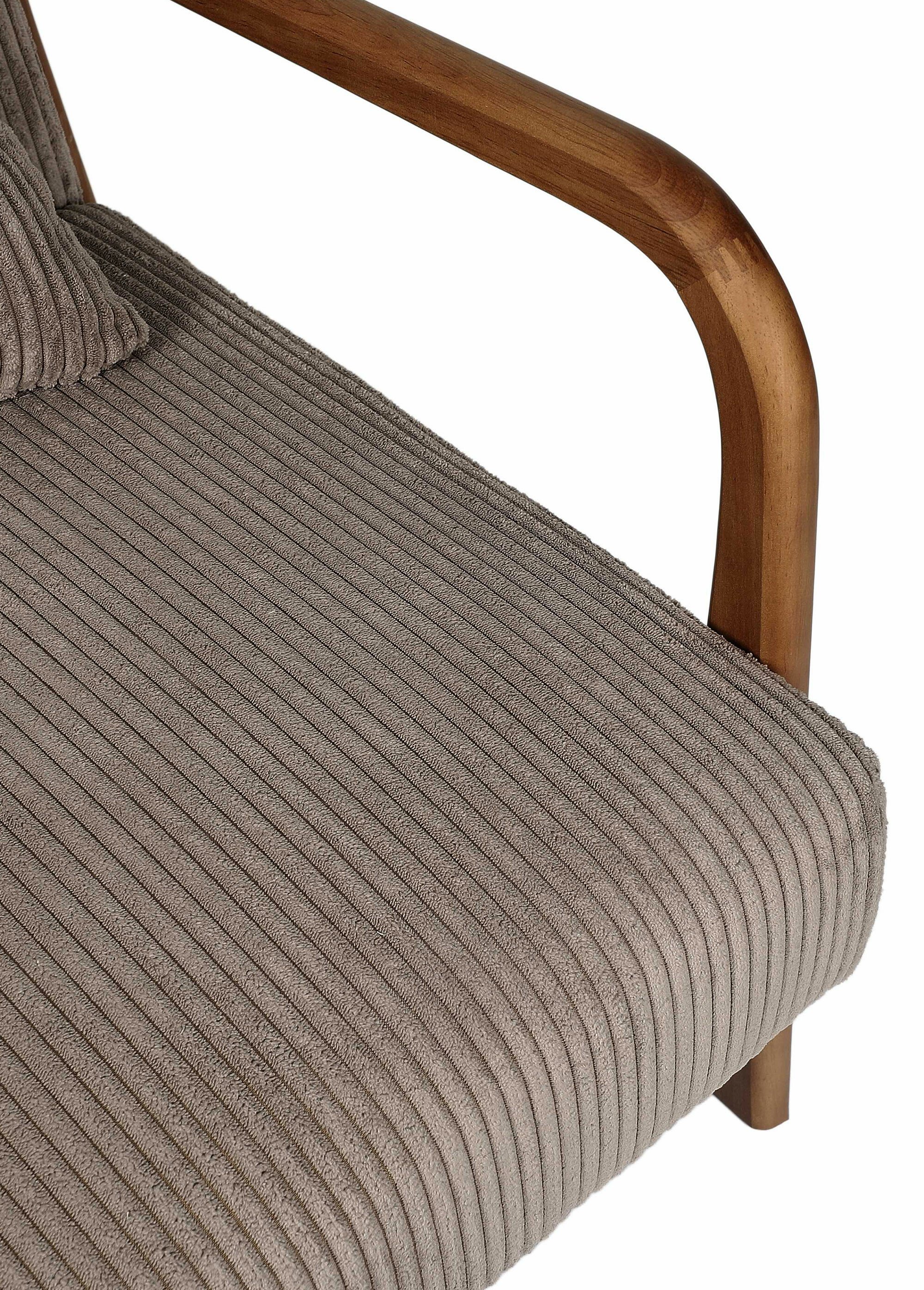 Fauteuil lounge en velours cotelé 2T MARRON CMP-HD0348 DE2