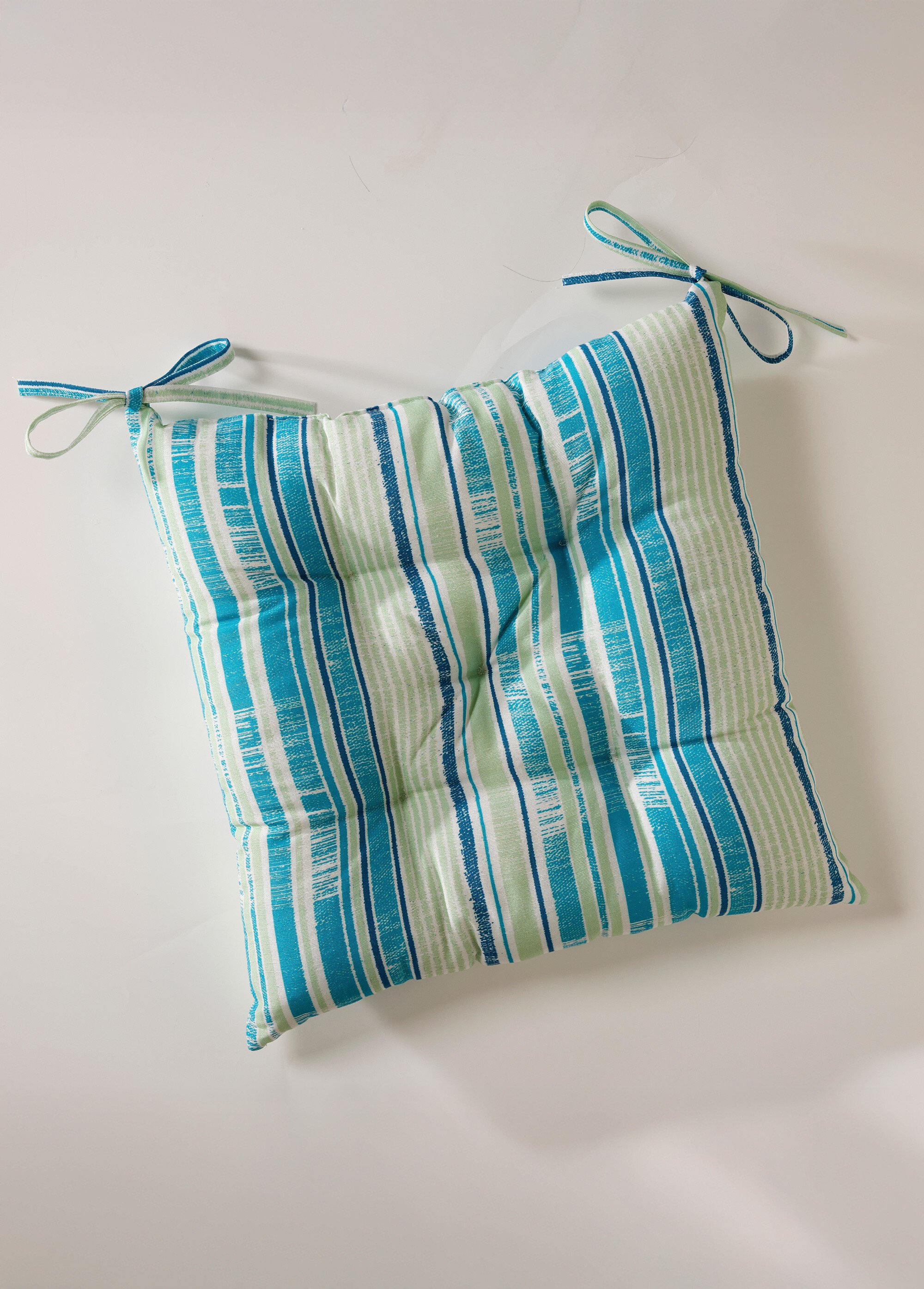 Galette de chaise capitonnée unie ou rayée