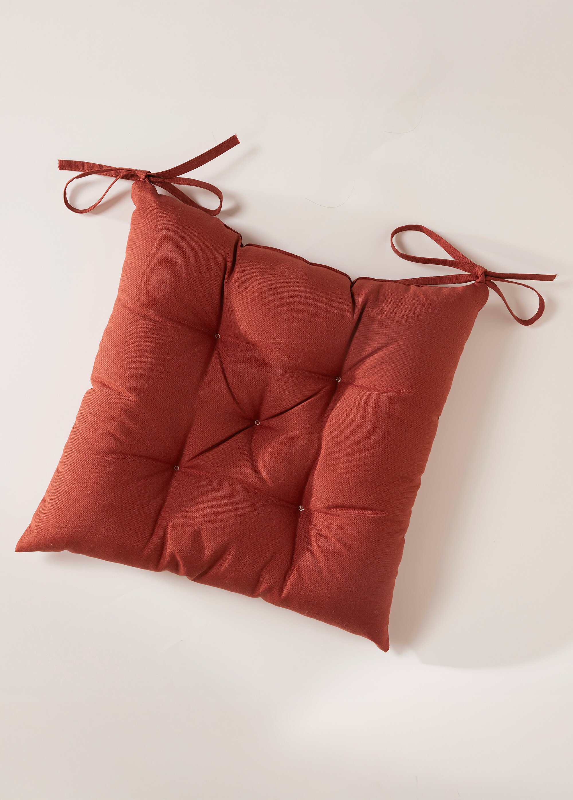 Galette de chaise capitonnée unie ou rayée Orange REFLET FA1