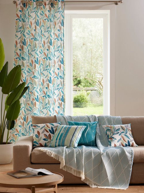 Housse de coussin carrée imprimée Bleu RADEAU SI1