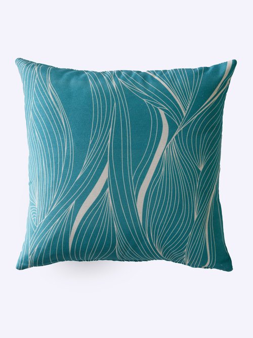 Housse de coussin carrée imprimée Bleu RADEAU FA1