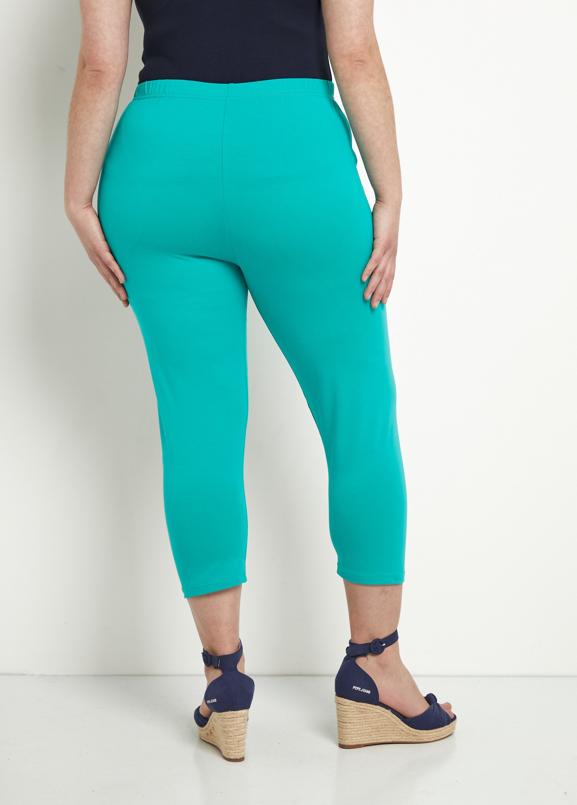 Legging court taille élastiquée coton