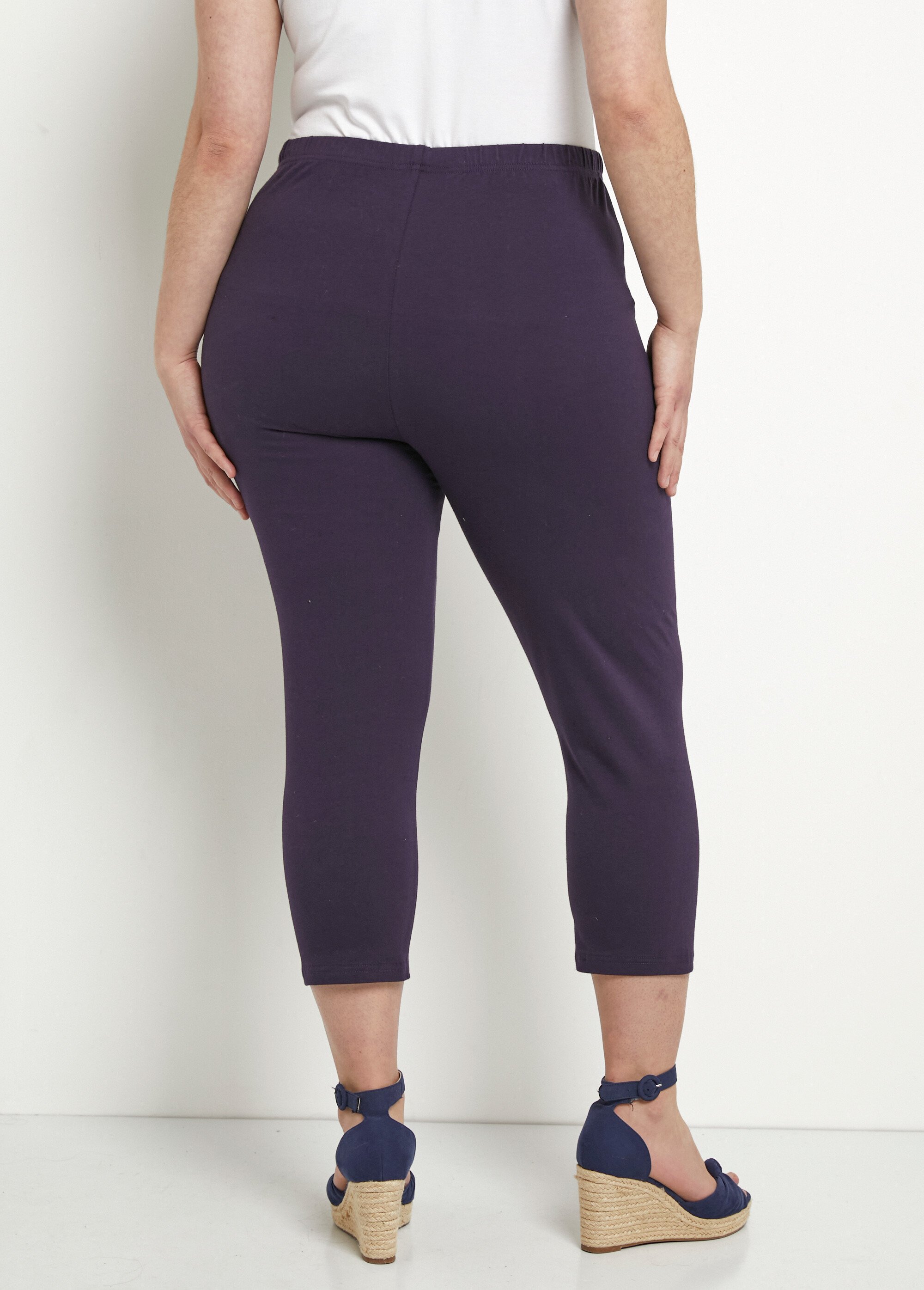Legging court taille élastiquée coton