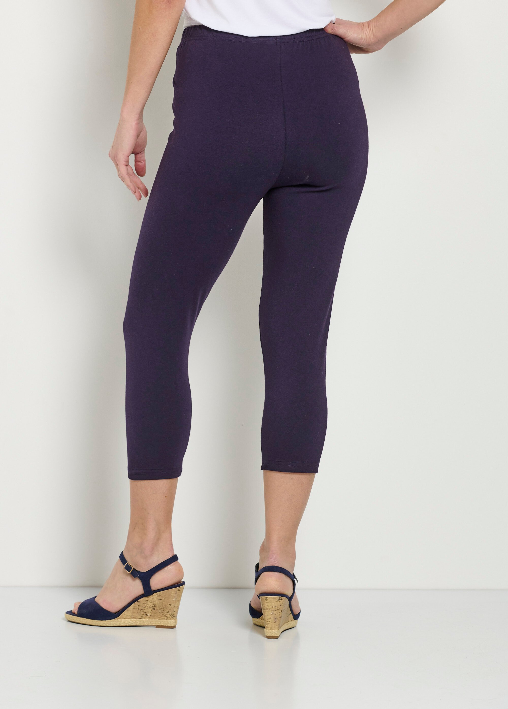 Legging court taille élastiquée coton Femme Rose NAROL DO1