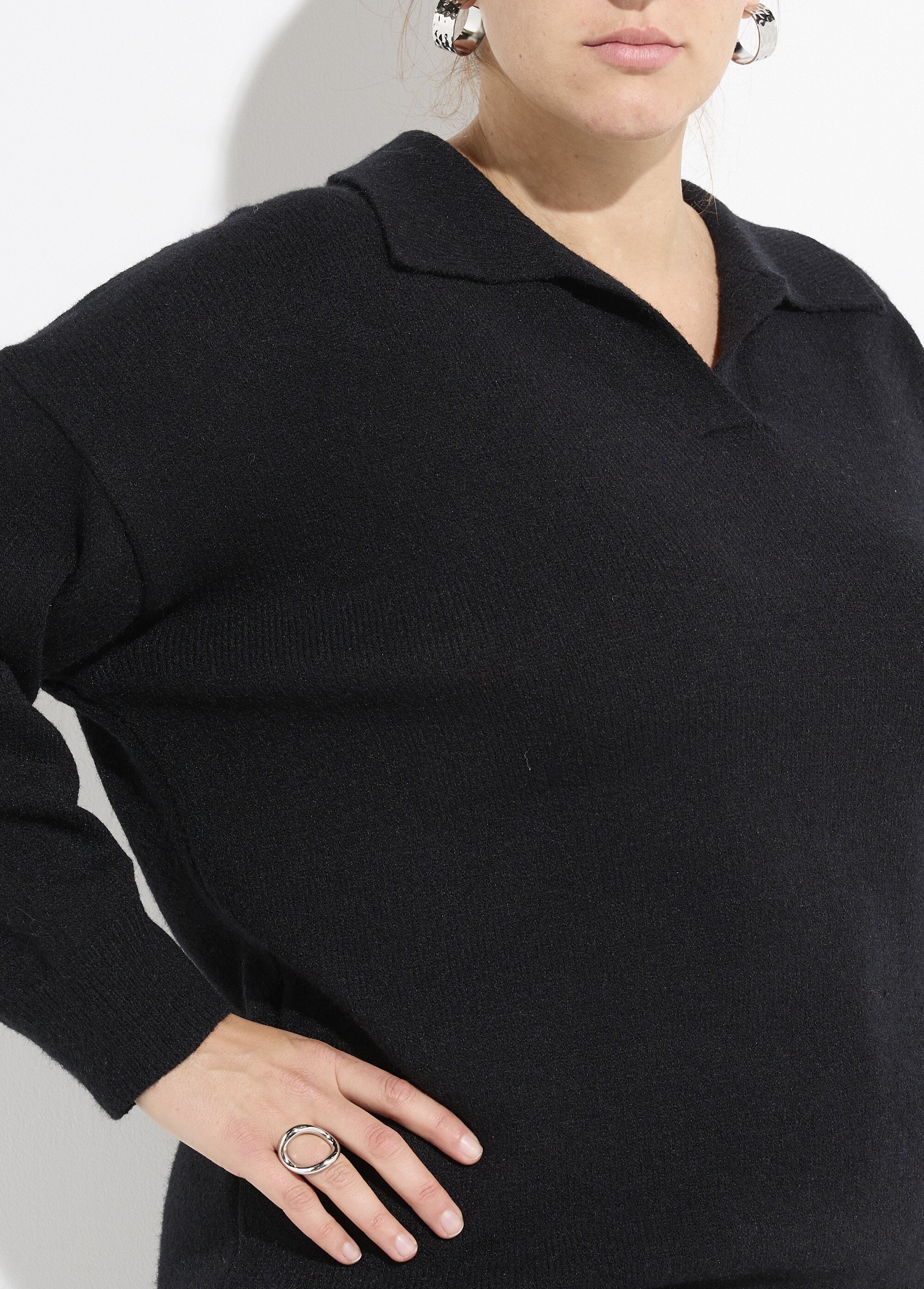 Pull en maille col polo, coupe confort