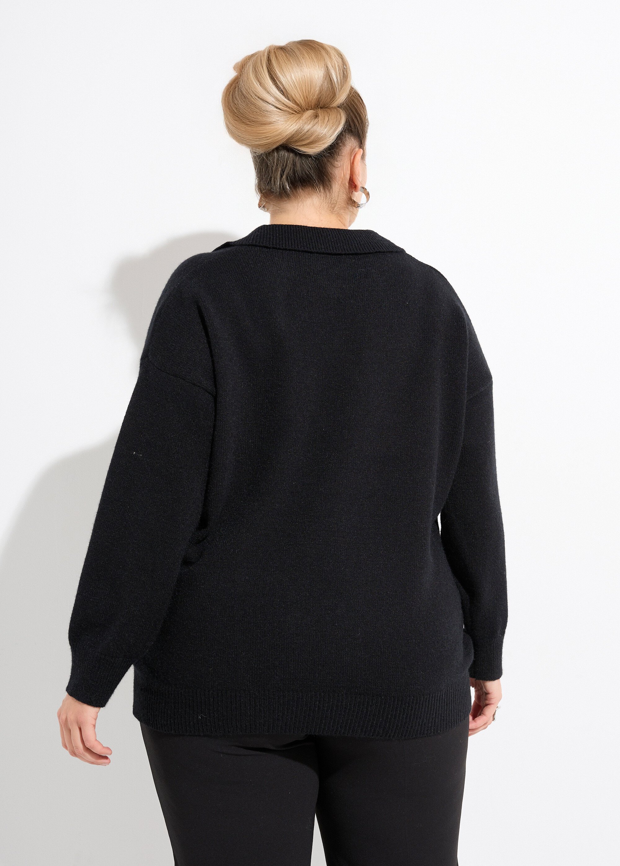 Pull en maille col polo, coupe confort
