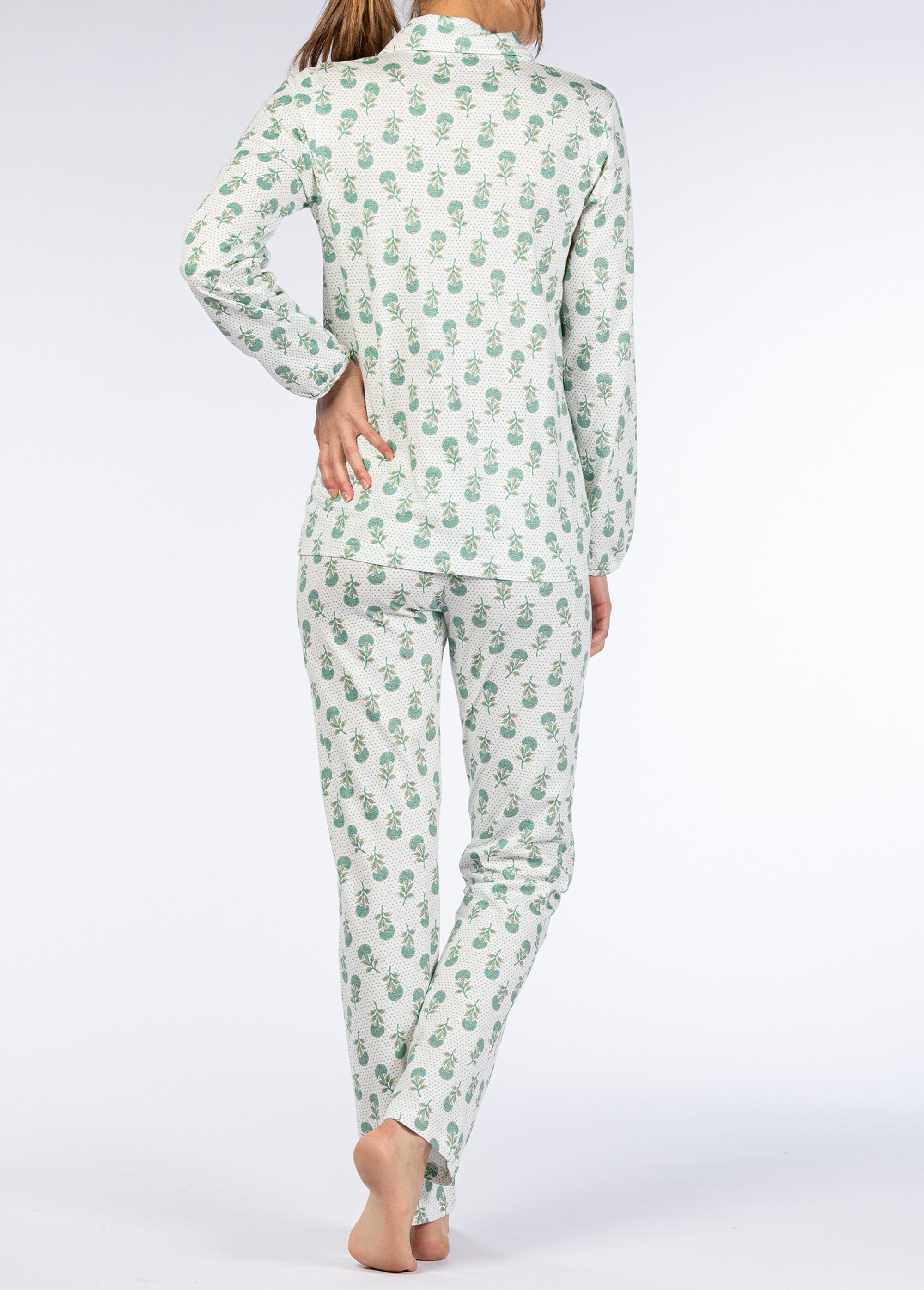 Pyjama long imprimé boutonné